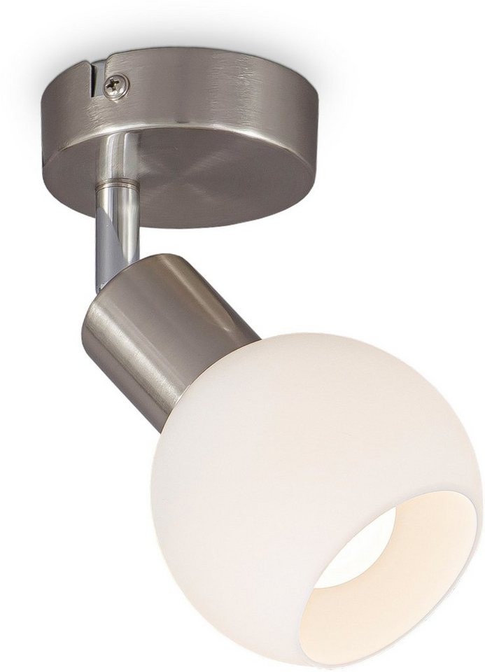 B.K.Licht Deckenspots BK_DS1363 Deckenlampe, mit Glasschirm, Schwenkbar,  Warmweißes Licht, LED wechselbar, Warmweiß, Inkl. Leuchtmittel E14, 3.000K,  5W, 470Lm