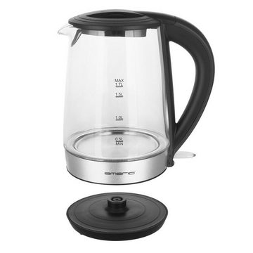 Emerio Wasserkocher Glas Wasserkocher 1,7L LED Beleuchtung Kabellos Erwärmen Tee Kettle Kü