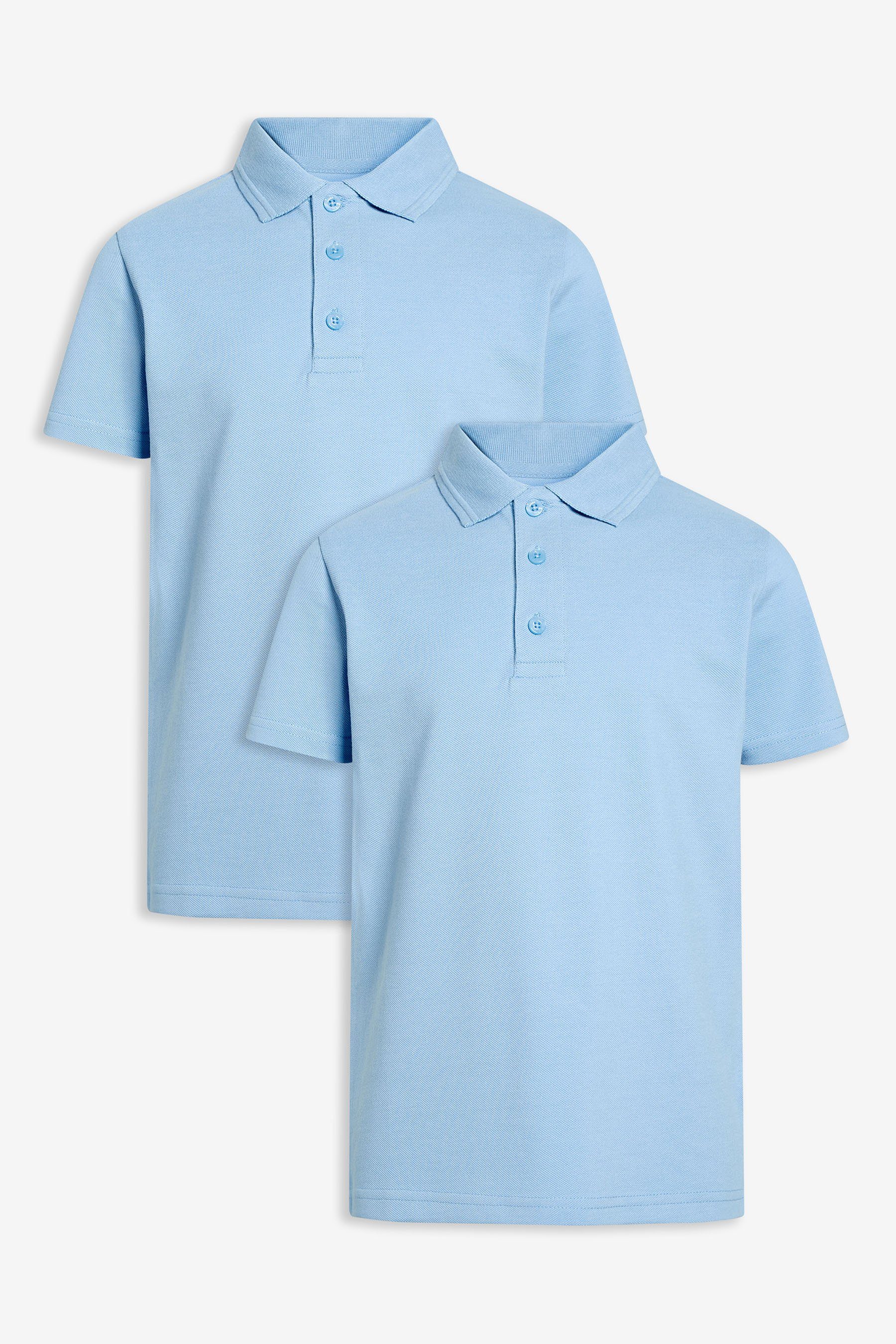 2er-Pack Schul-Poloshirts Baumwolle Poloshirt Next aus (2-tlg) im Blue