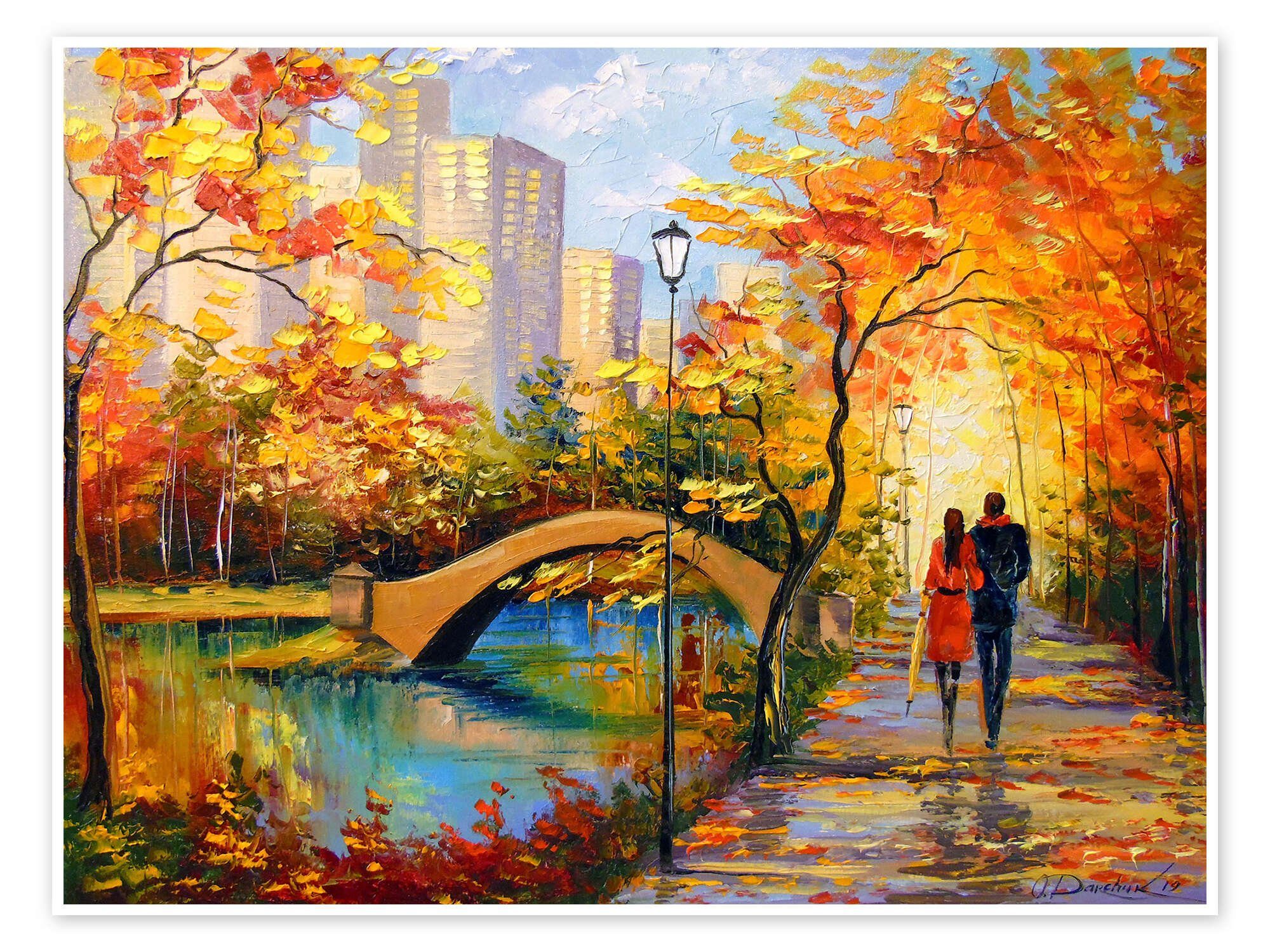Posterlounge Wandbild Herbst-Spaziergang in New York, Olha Darchuk, erhältlich als Плакат, Leinwandbild, Wandsticker oder Acrylglasbild