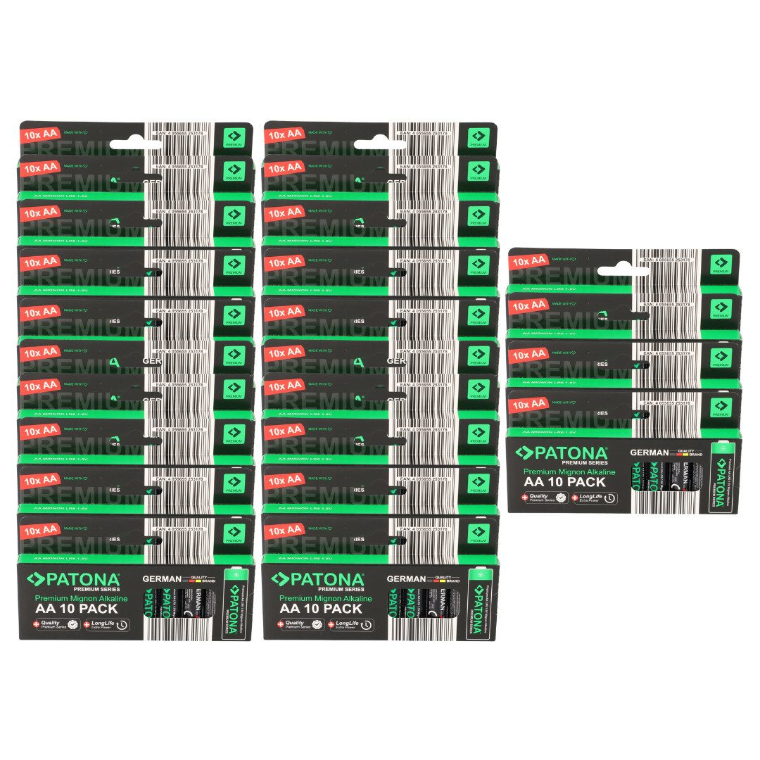 Patona PATONA Premium 240x AA Batterien (24x10er) Pack 1,5V Alkaline Batterie