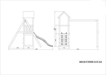 FUNGOO Spielturm Lucas, mit Schaukel & Rutsche