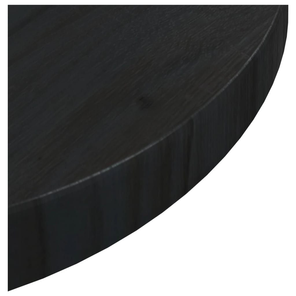 Schwarz Tischplatte Ø30x2,5 cm (1 Massivholz furnicato St) Kiefer