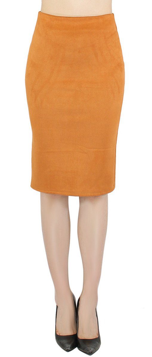 dy_mode Bleistiftrock Damen Bleistiftrock High Waist Kunstleder Optik Midi günstig online kaufen