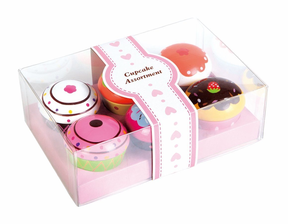 Lelin Lernspielzeug 40128 Holz - Cupcakes - Muffins Set. 6 teilig
