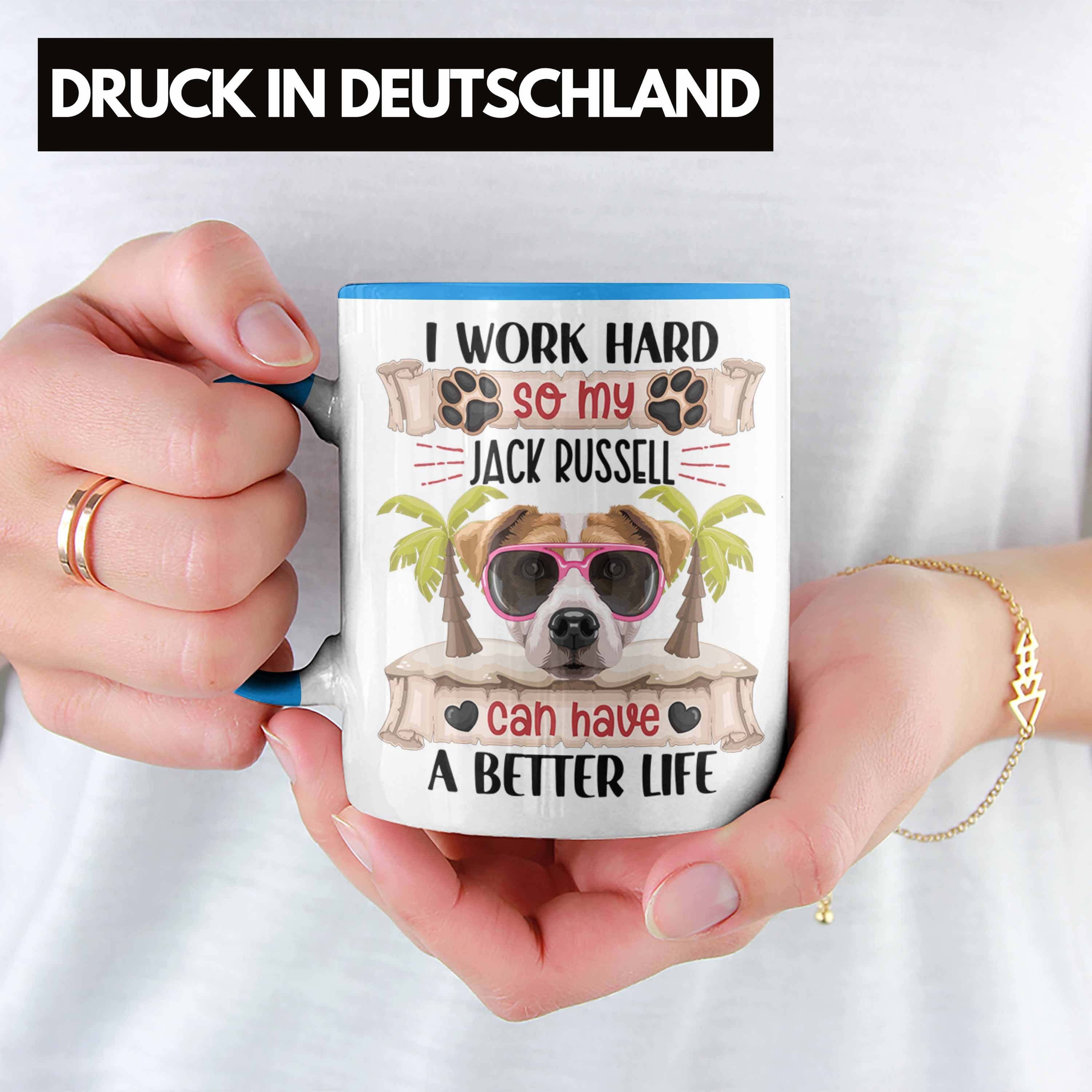 Trendation Tasse Jack Russel Besitzer Geschenk Lustiger Blau Spruch I Wor Tasse Geschenkidee