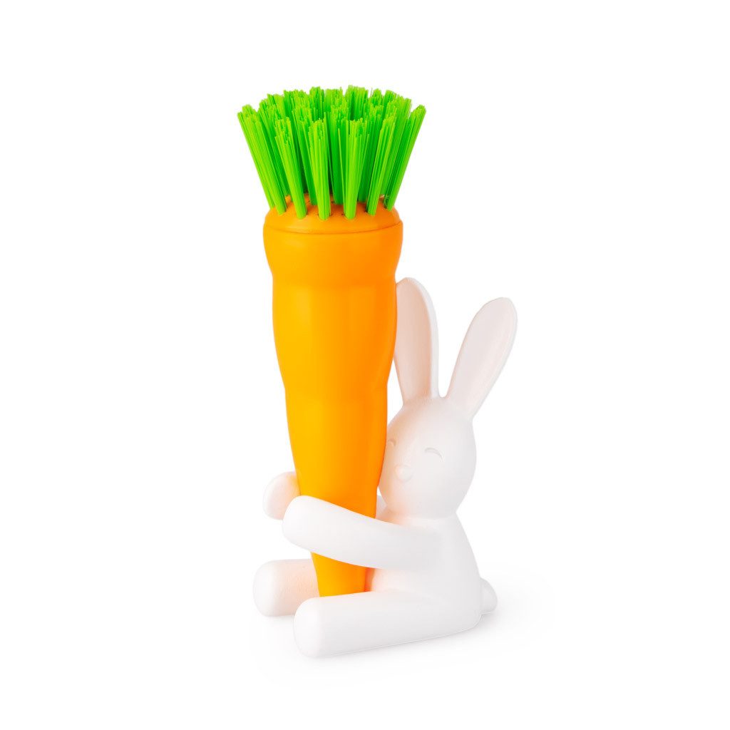 Balvi Geschirrschwamm Dishwashing brush Bunny weiß orange, Spülbürste Geschirr Karotte, Hase