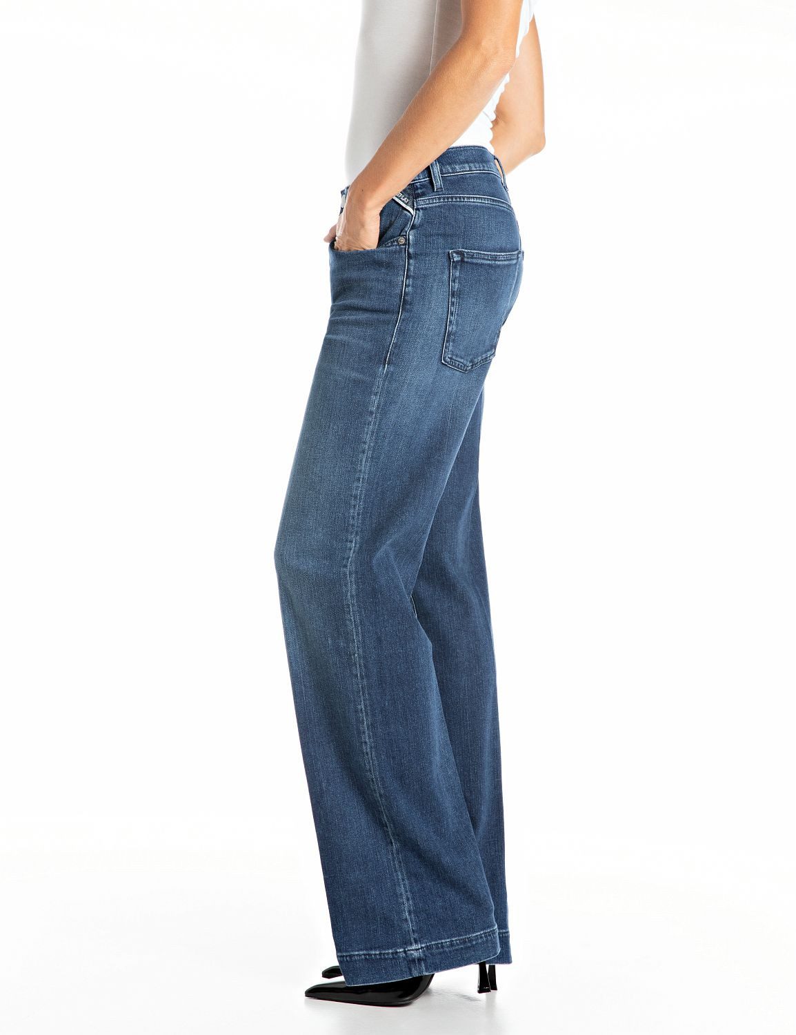 Replay Straight-Jeans MELJA mit weitem Bein – Bild 4 von 5