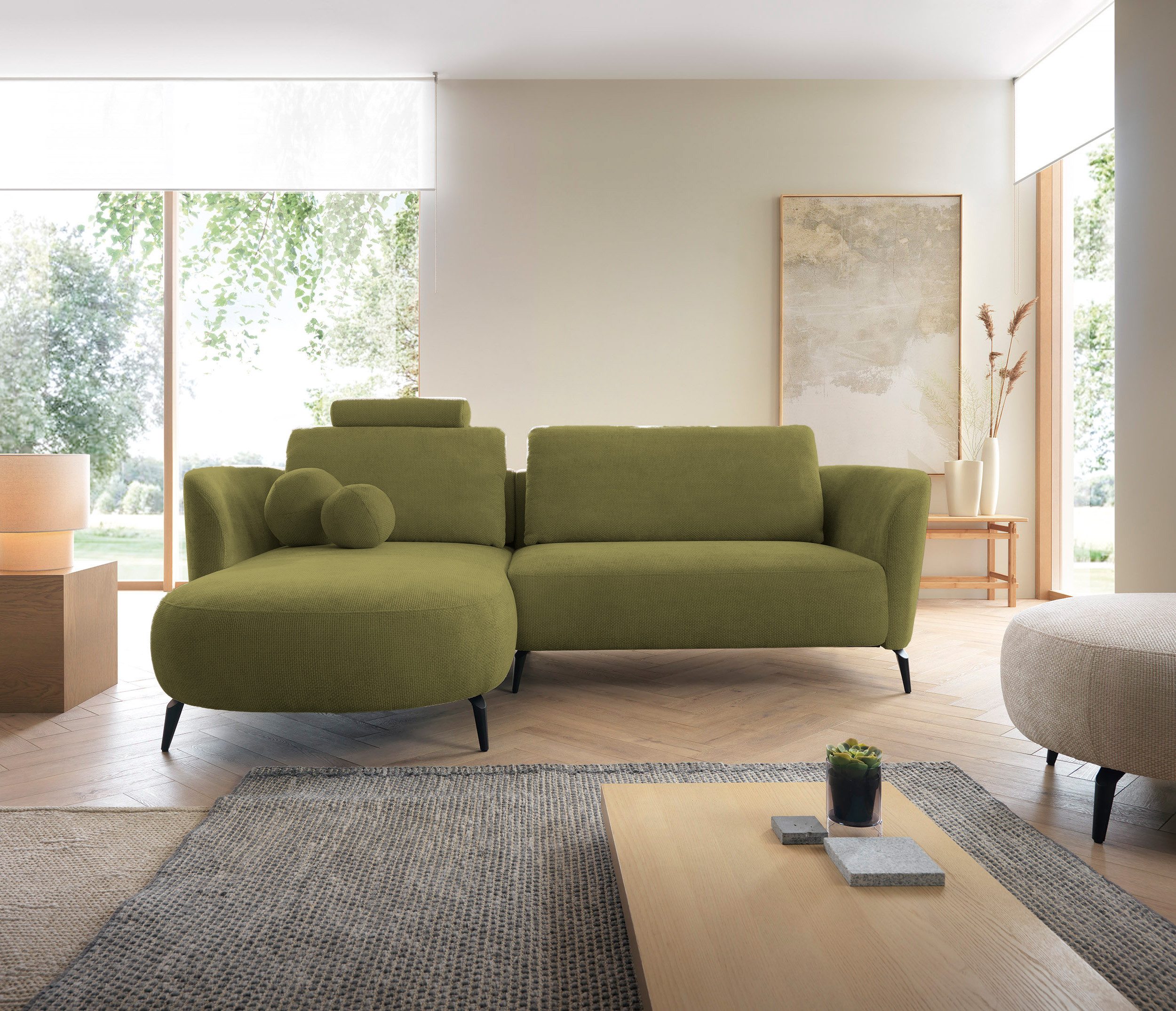 Goldstoff Ecksofa Zenit – L-Form Sofa günstig online kaufen