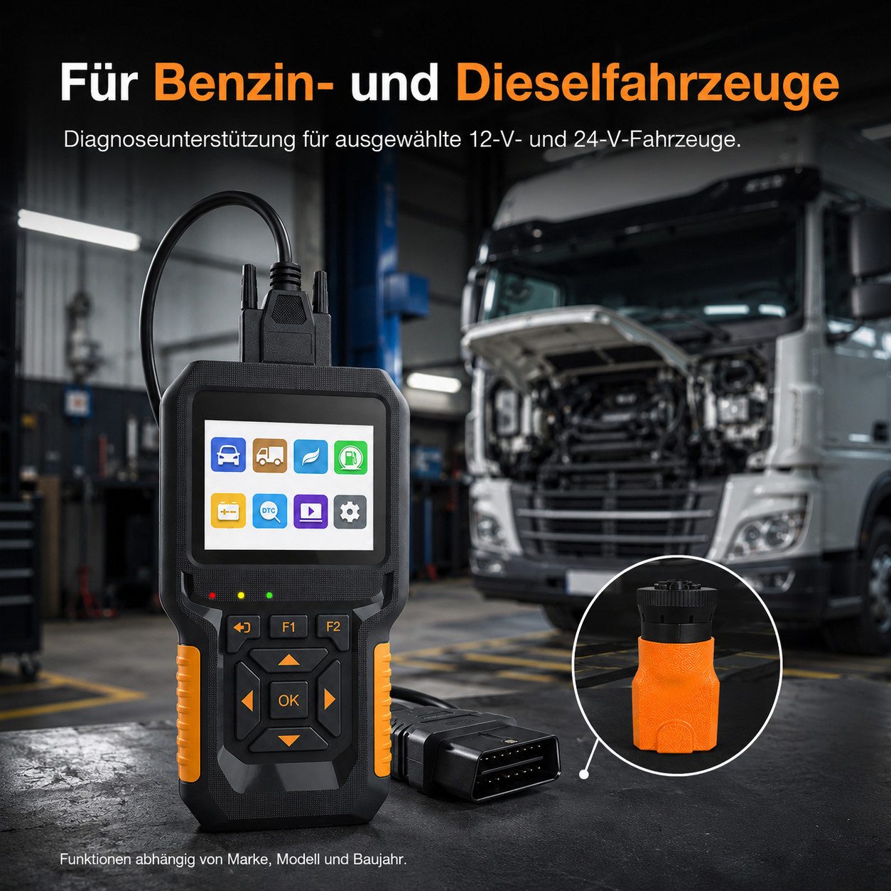 Lisabonde OBD2-Diagnosegerät Kfz Diagnosegerät OBD2 Kfz Fehlerlesegerät 12V 24V, Set, Echtzeit-Datenstrom – Bild 3 von 5