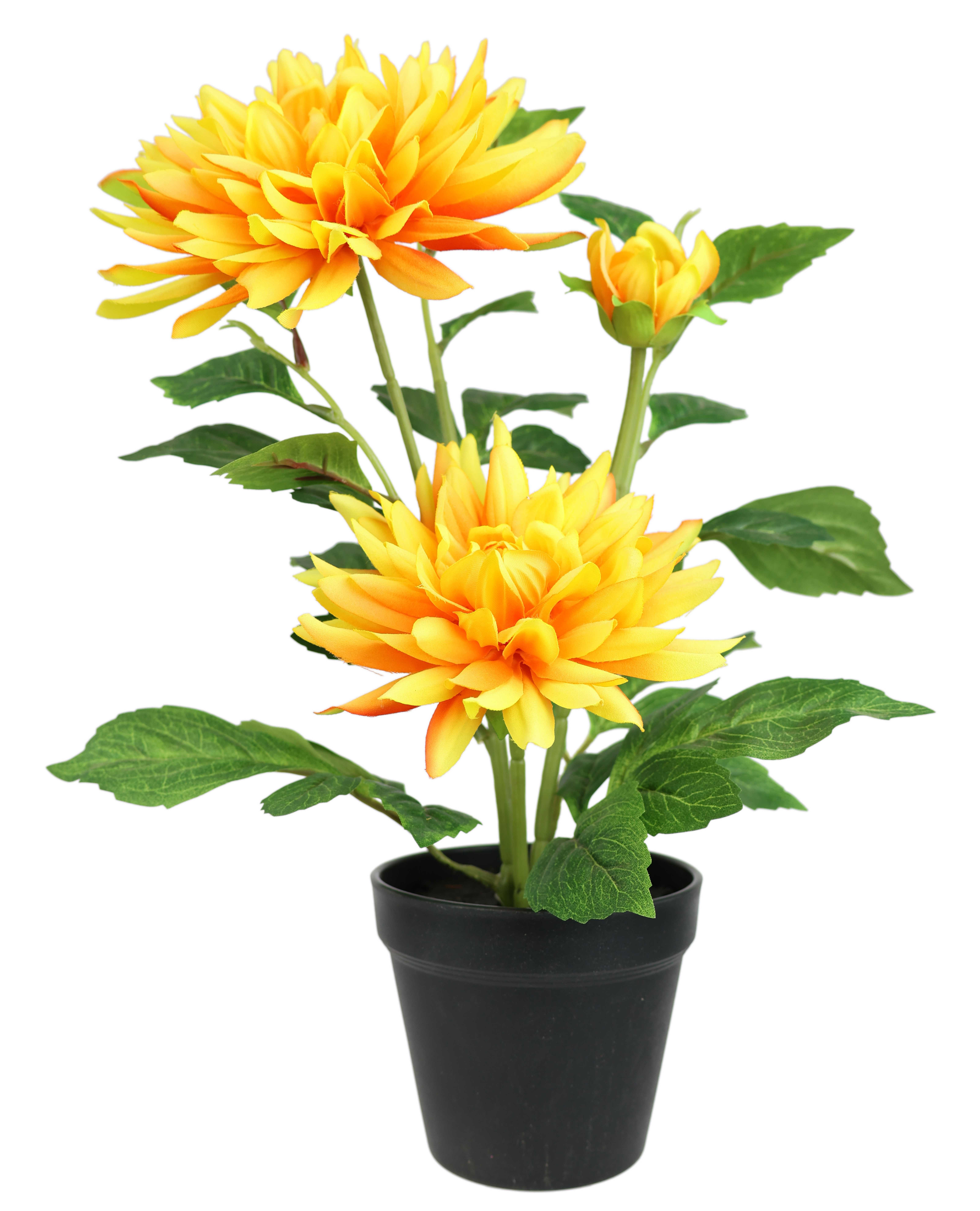 Kunstblume Chrysantheme im Topf 40cm Chrysantheme