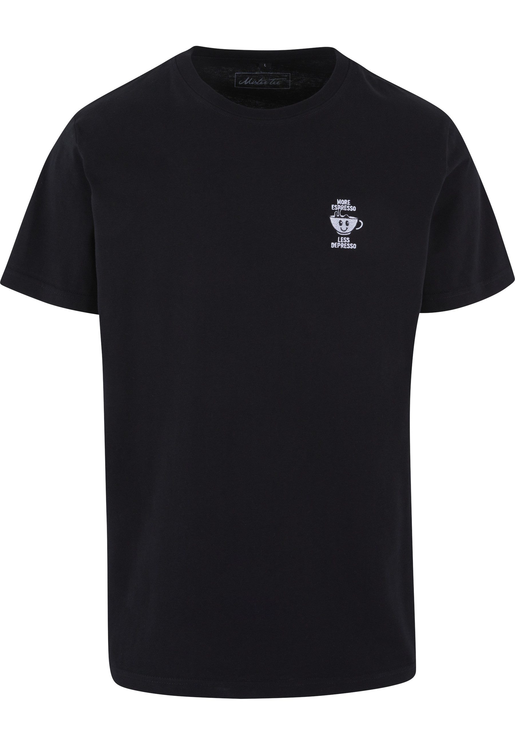MisterTee T-Shirt MisterTee Herren More Espresso Less Depresso Tee EMB (1-tlg)