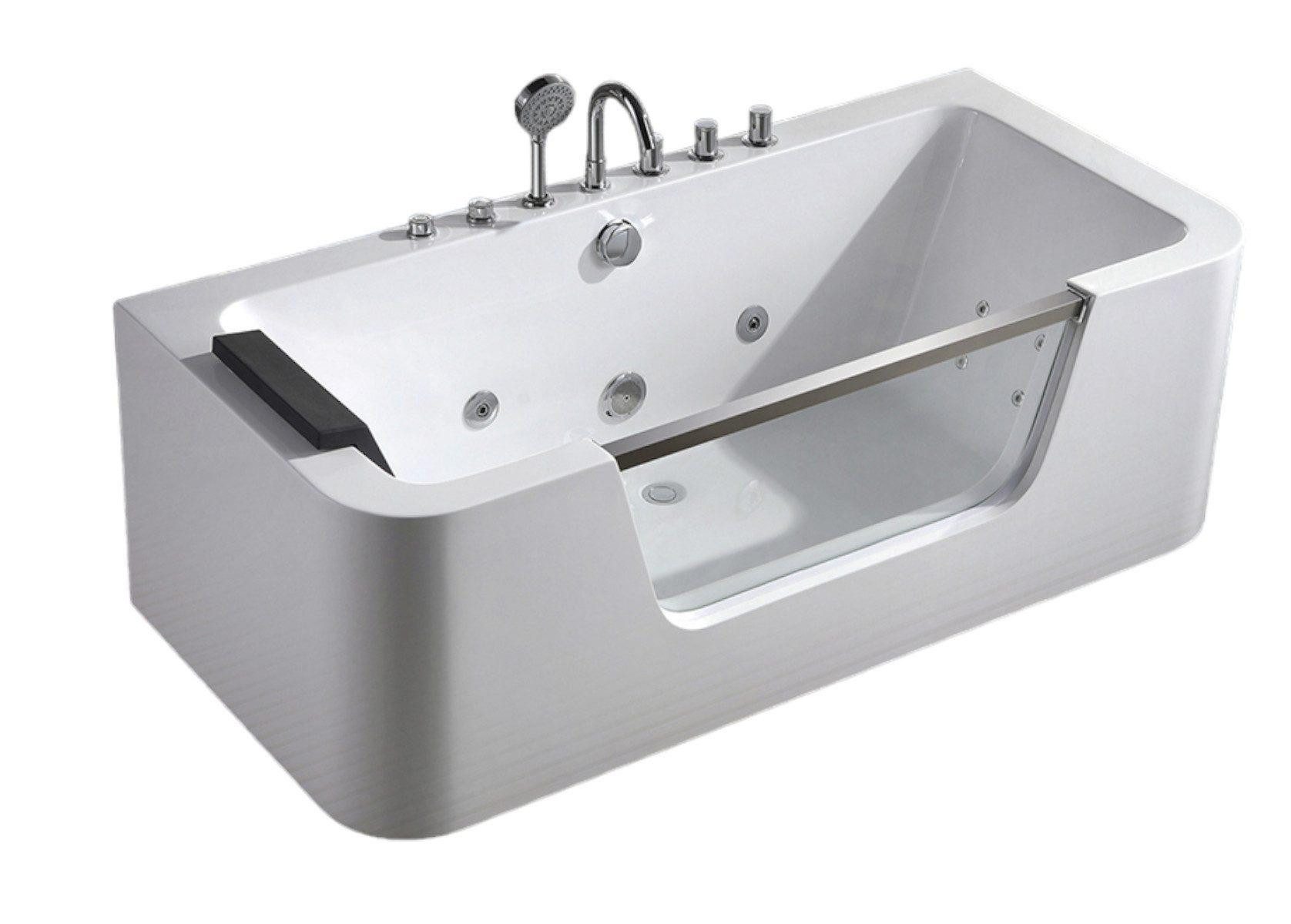 JVmoebel Whirlpool-Badewanne Badewanne Luxus Relax Wannen Komplett 170x80cm Badewannen Bad Wanne, (1-tlg), Made in Europa