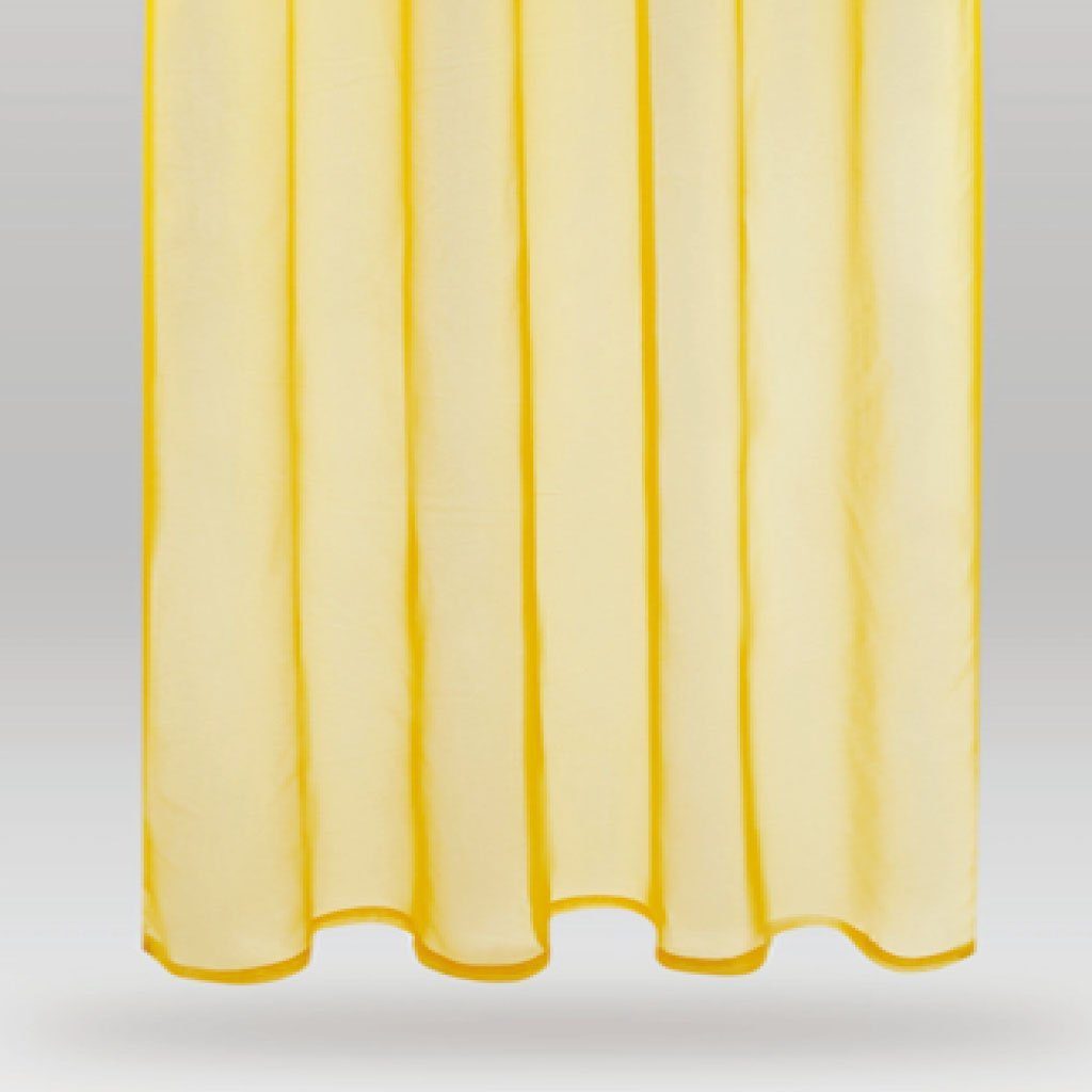 Gardinenset transparent, (2 Bestlivings, Kräuselband Vorhang, (2 Dekoschals Universalband) Voile, mit St), Gelb "Transparent"