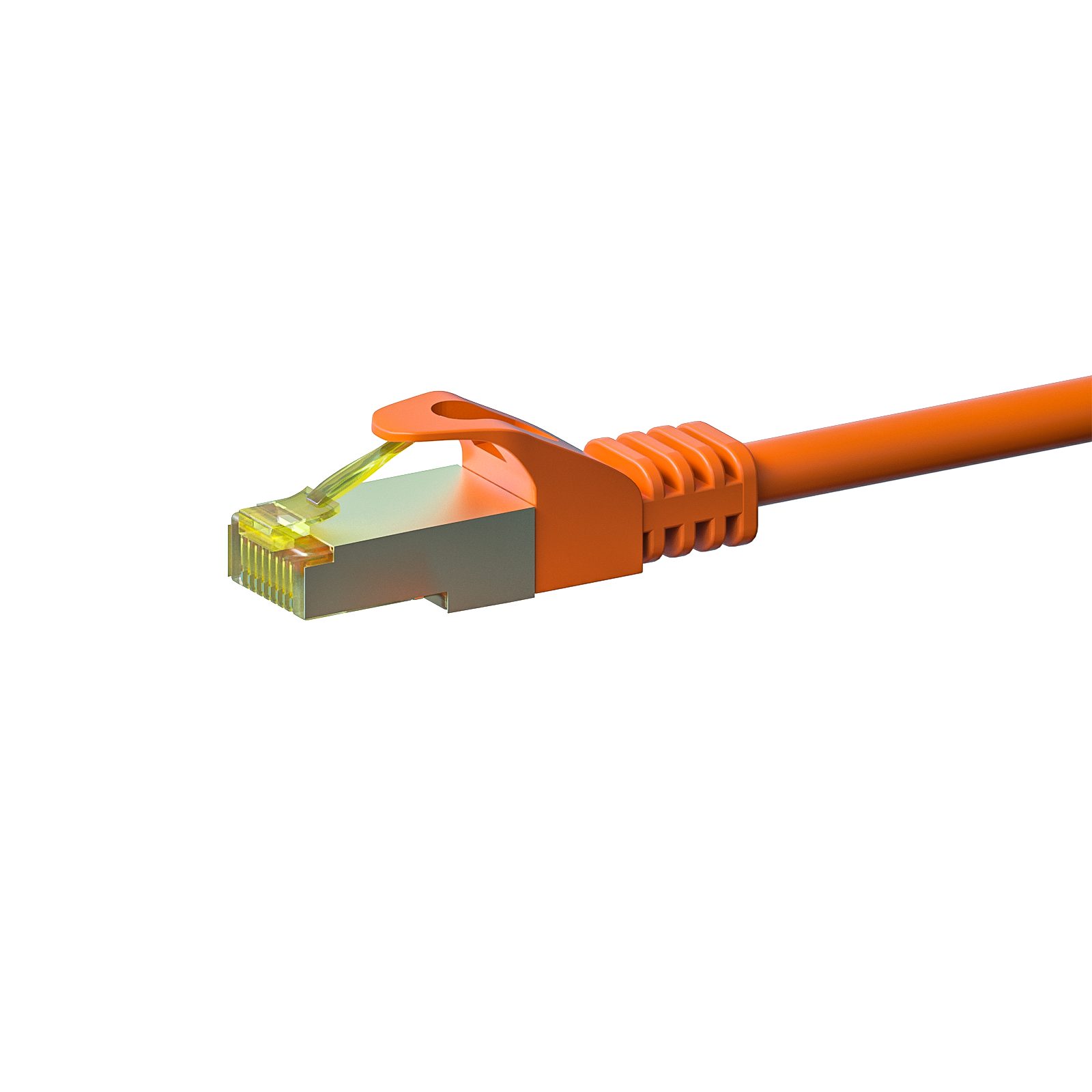 Danicom RJ45 Netzwerkkabel S/FTP (PiMF), mit CAT 7 Rohkabel, Orange, 0,25m Netzwerkkabel, RJ45, RJ45 (25 cm), Cat7, 100% Kupfer