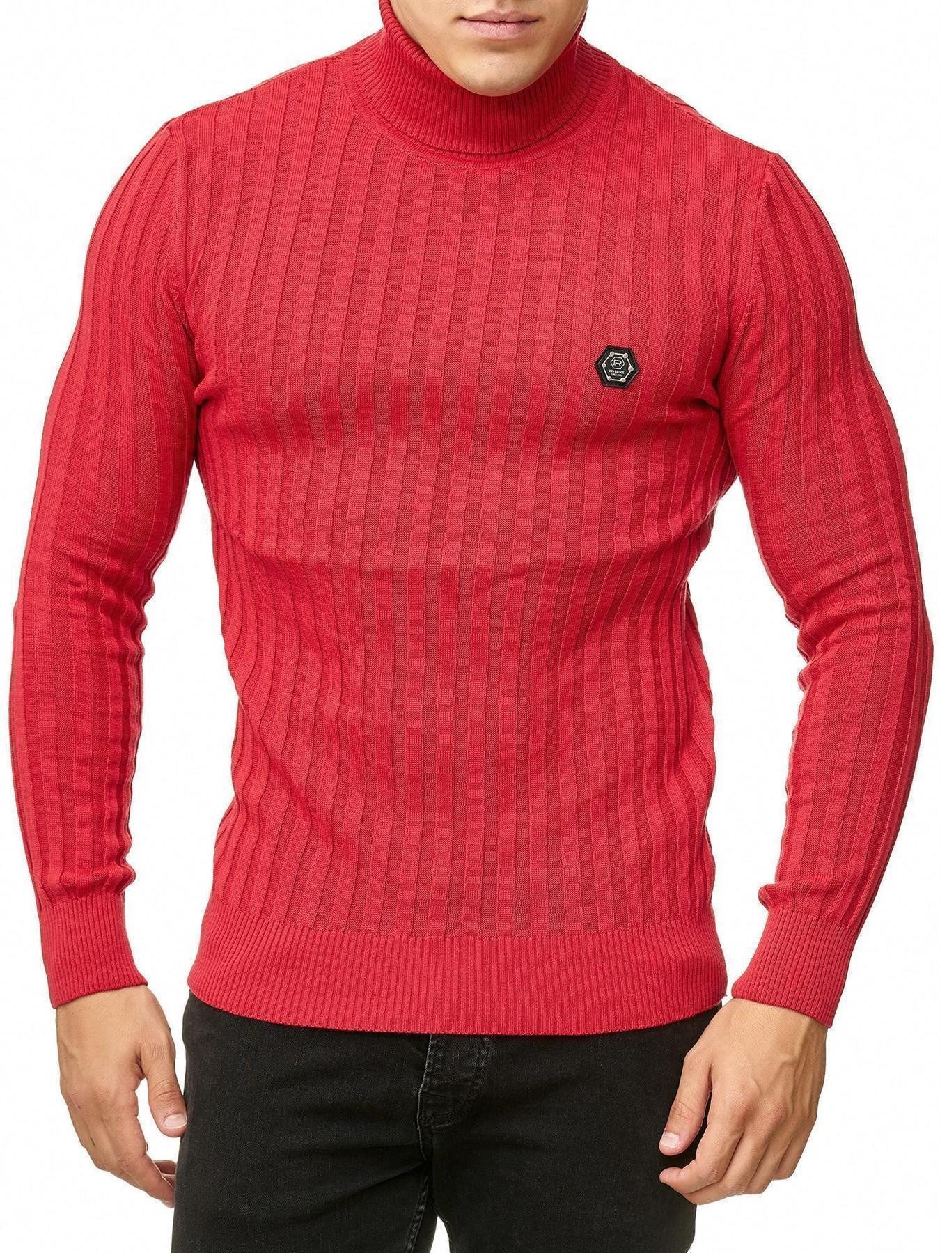 RedBridge Strickpullover Rollkragen Strickpullover mit Logopatch günstig online kaufen