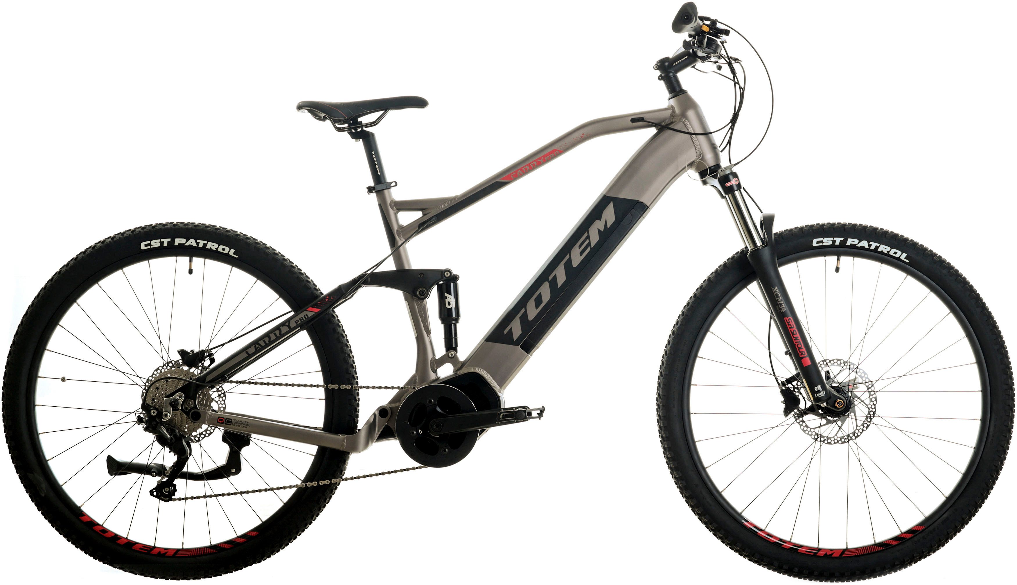 TOTEM E-Bike Mountainbike Carry Pro, 10 Gang Shimano Deore Schaltwerk, Kettenschaltung, Mittelmotor, 720 Wh, Pedelec, Elektrofahrrad für Damen u. Herren, MTB