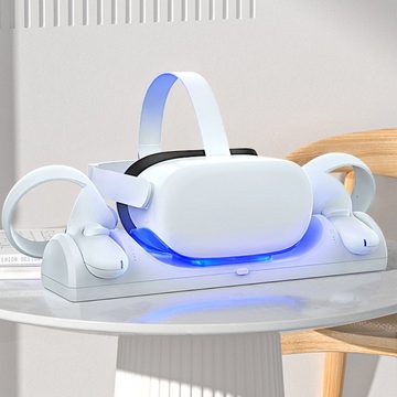 Tadow Für Oculus Quest 2 VR Ladeständer, VR Ladezubehör, Ladestation Konsolen-Ladestation (magnetische Schnellladestation mit LED Licht)