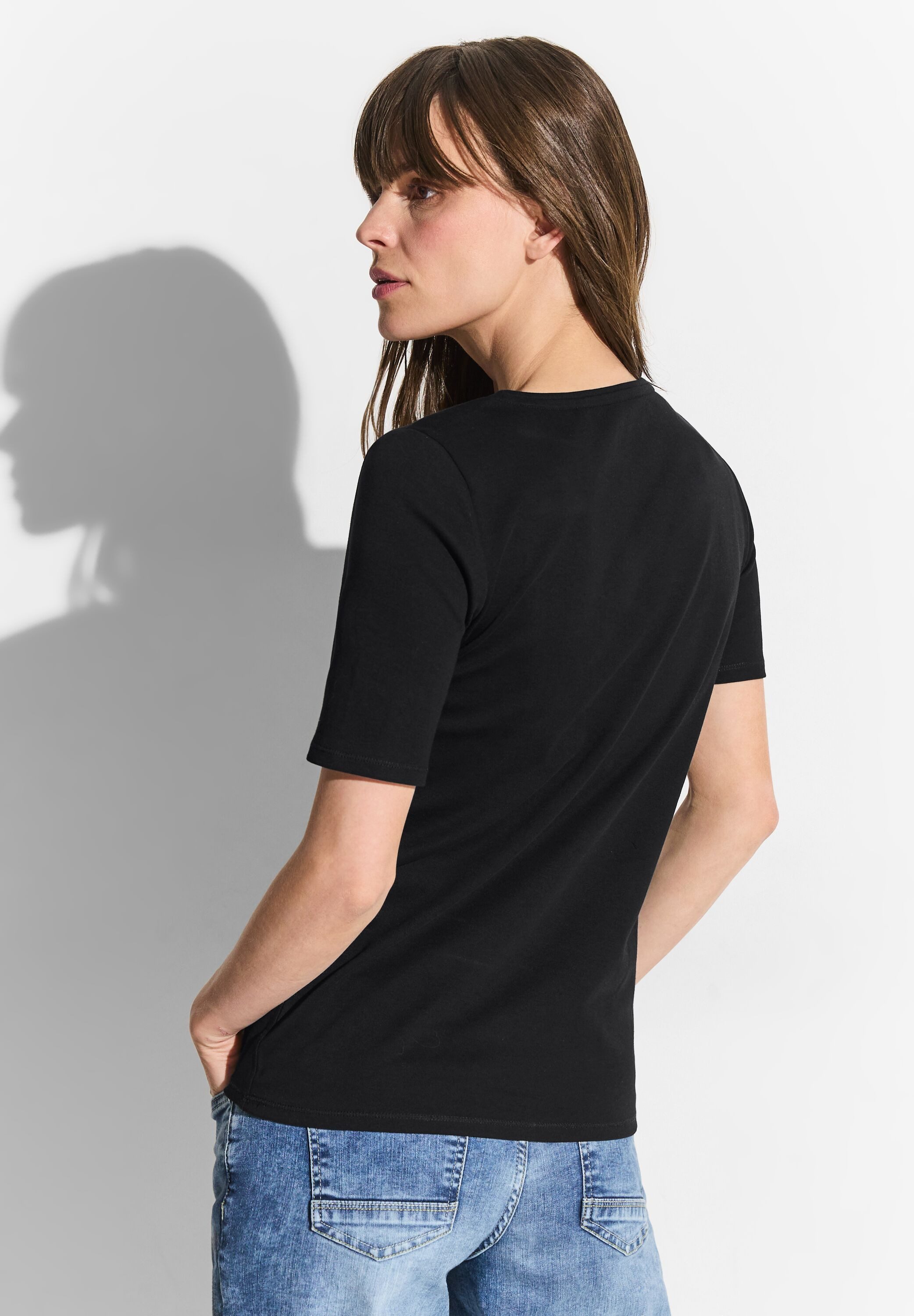 CECIL T-Shirt Style Lena mit klassischem Rundhalsausschnitt günstig online kaufen