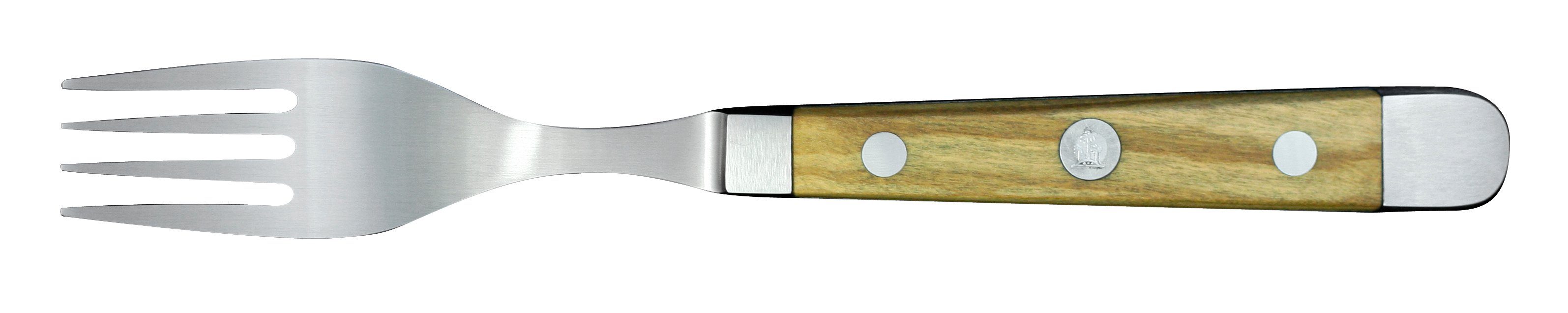Güde Messer Solingen Tafelmesser Alpha Olive Tafelgabel 12 cm - CVM-Messerstahl - Griffschalen Olivenholz