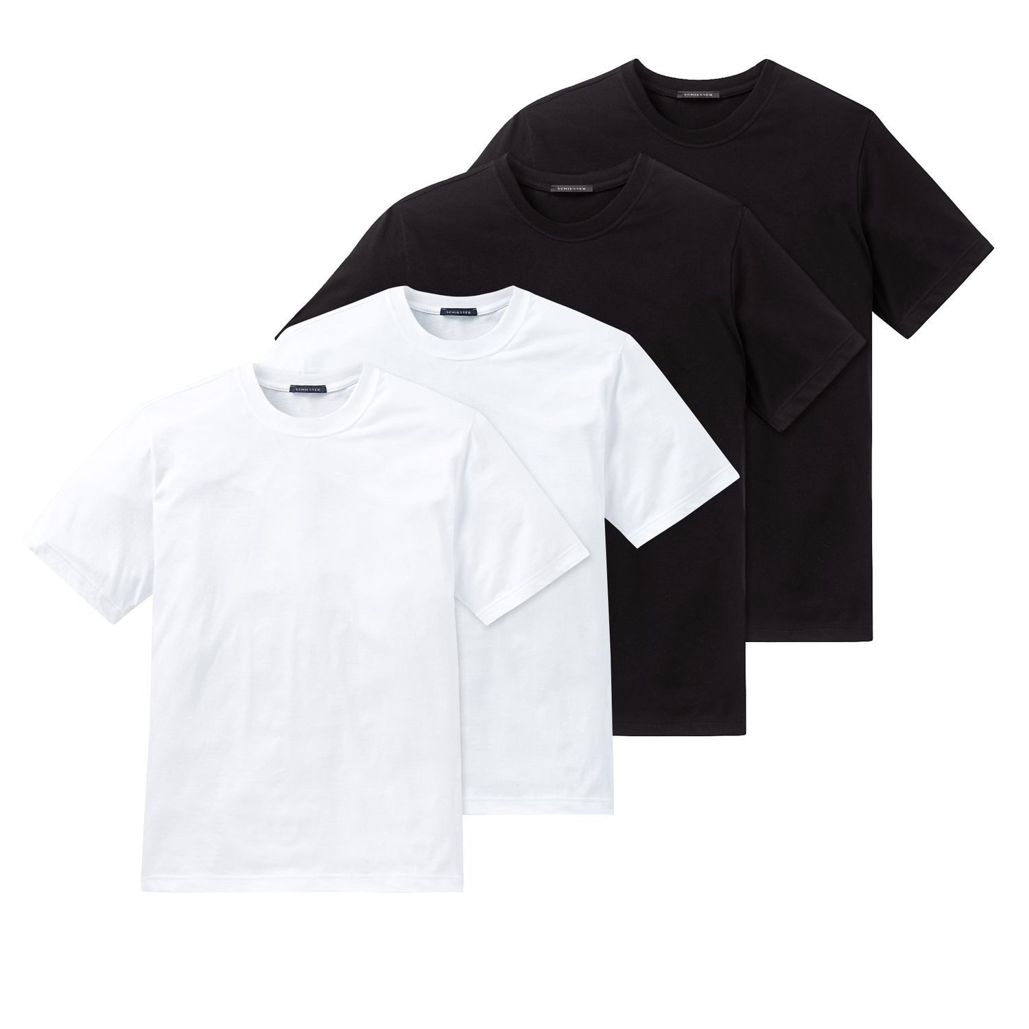Schiesser T-Shirt Essentials (4-tlg) Rundhals-Ausschnitt im günstig online kaufen