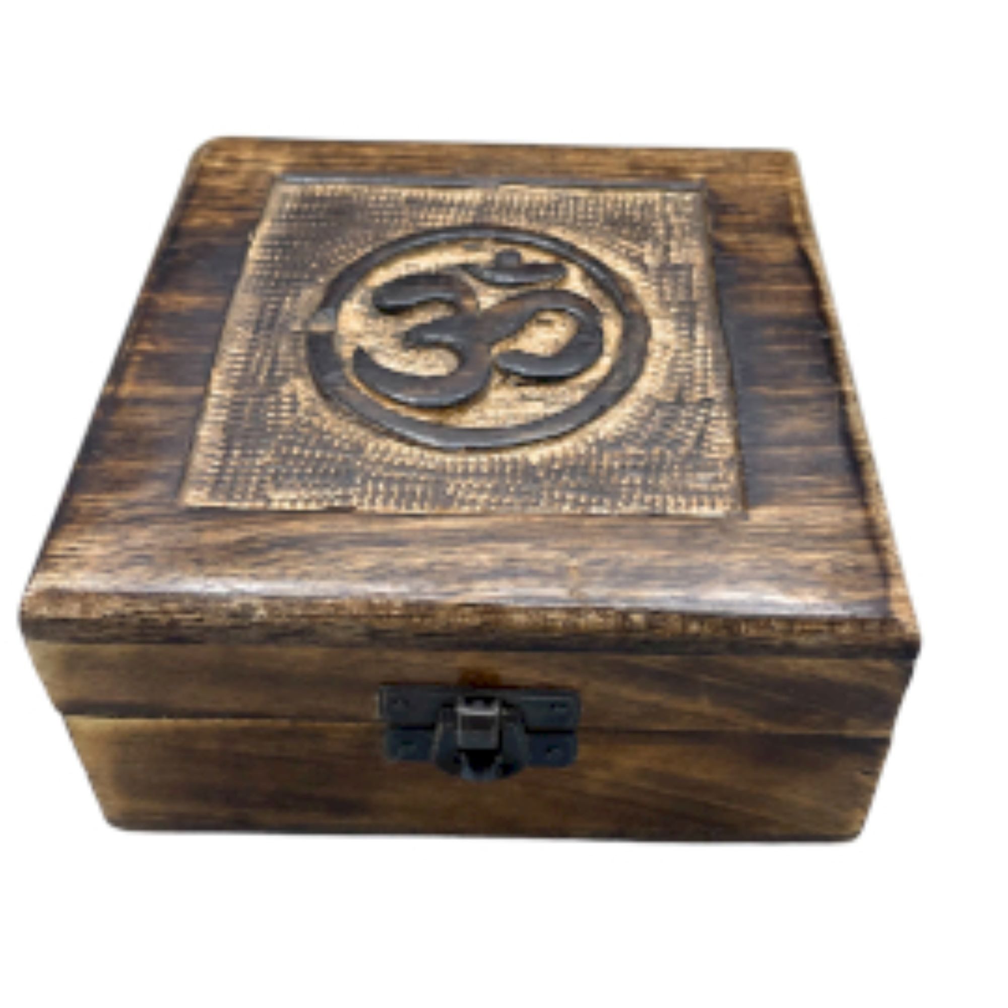 Bali-Homedecor Хранилищаsbox quadratische Holz Box aus Mangoholz 13 cm*6cm, antiker Look, handmade