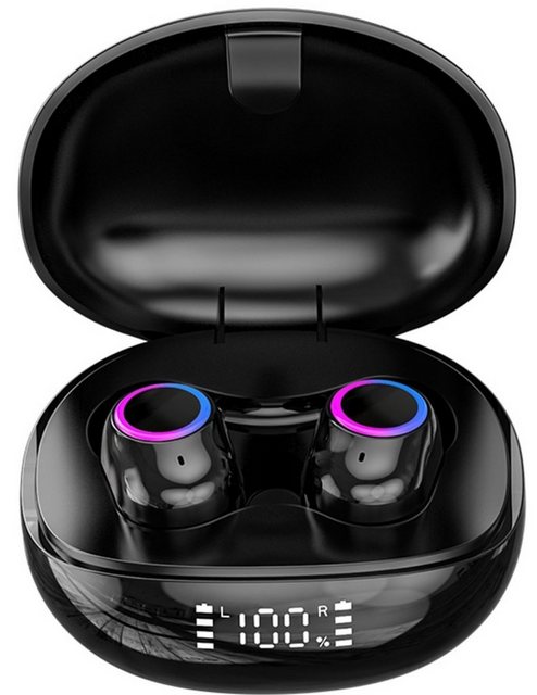 MOOHO TWS In-Ear-Kopfhörer Kabellos Ohrhörer True-Wireless Earbud Headset Bluetooth-Kopfhörer (Siri,Voice Assistant, Freisprechfunktion, Touch Control, für iPhone/Huawei/Samsung)