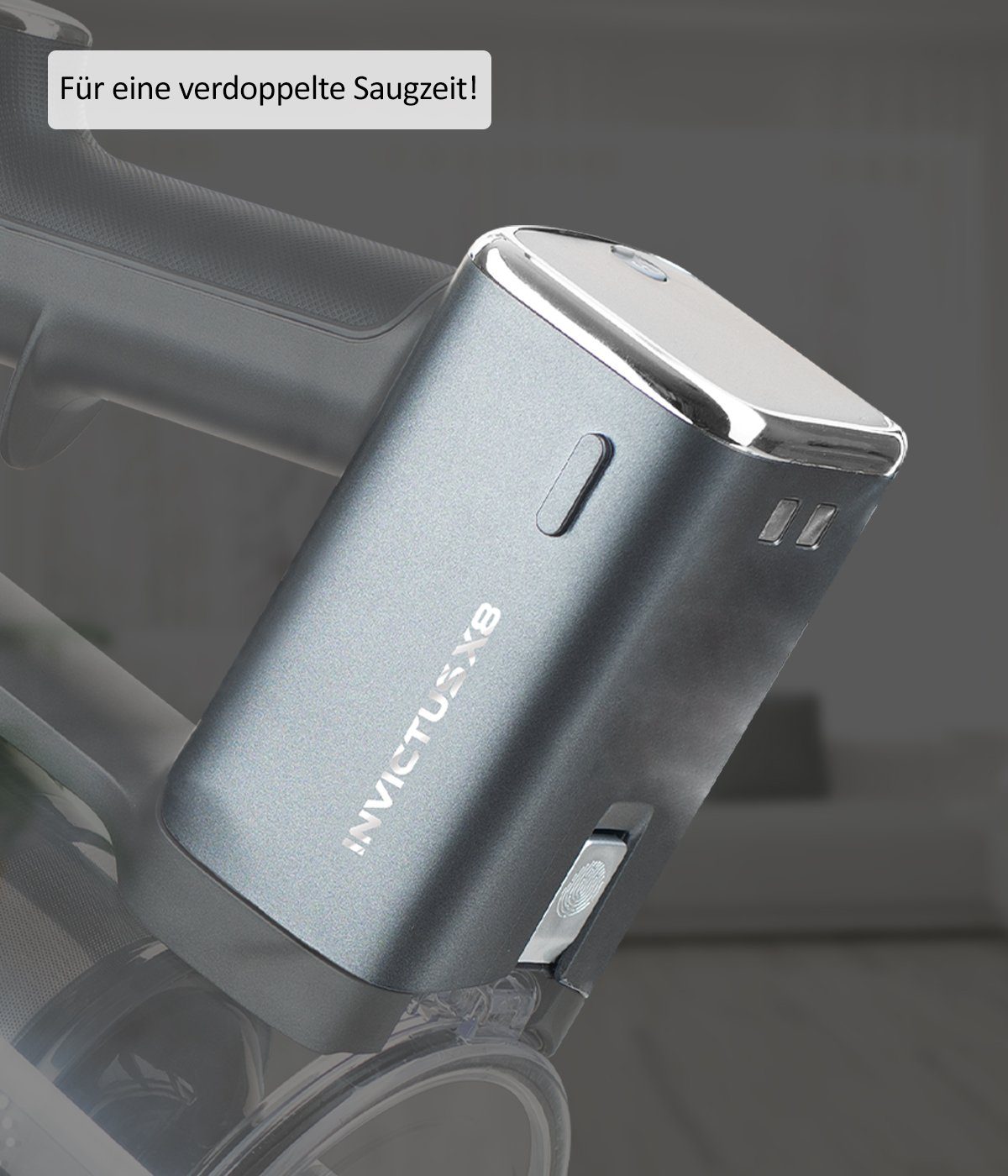 Genius Akku-Bodenstaubsauger INVICTUS X8 Lithium-Ionen Akku, Lithium-Ionen Akku, Laufzeit 35 min (nur Modell Invictus X8)