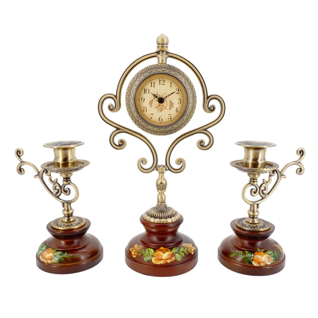 abc HOME Tischuhr mit Kerzenständern, Klassisch, Batteriebetrieben, Quarzuh günstig online kaufen