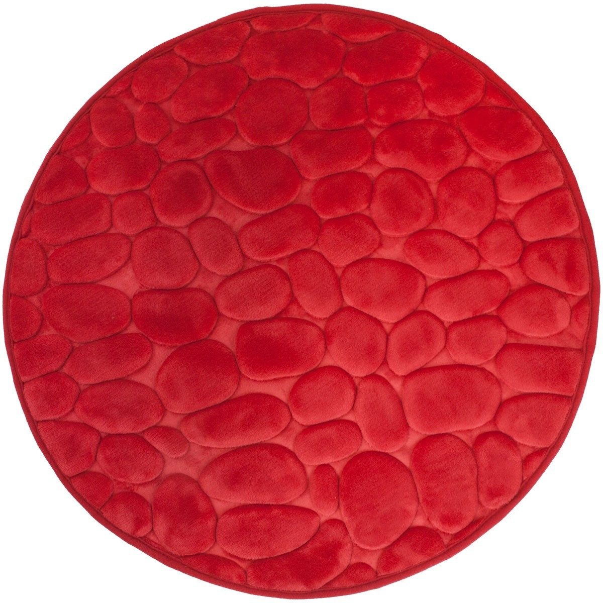 Euroshowers GmbH Badematte Memory Foam Bellarina Rot Ø60 cm, Memory funktion, Rutschhemmende Beschichtung auf der Unterseite, 100% polyester, memory foam (stoppning), latex SBR, Rund, Memory funktion, Rutschhemmende Beschichtung auf der Unterseite