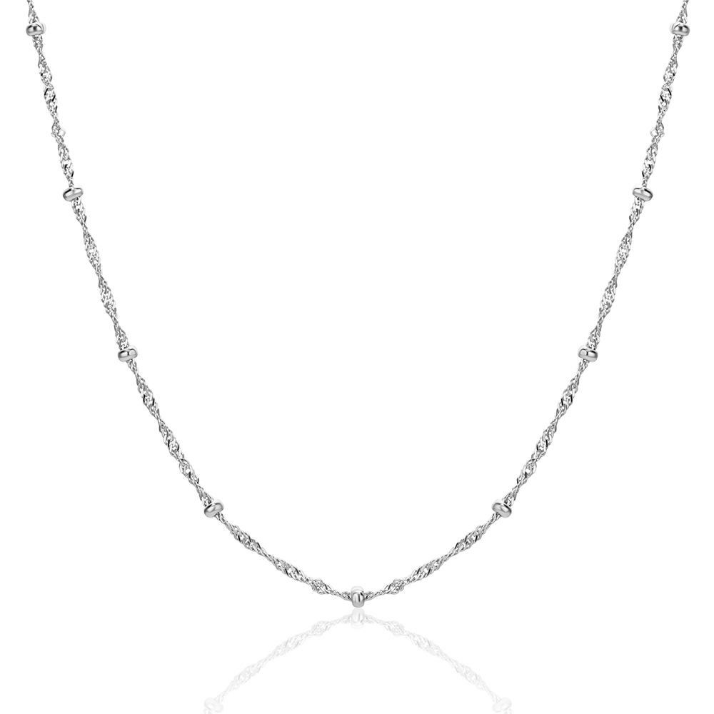 Silberkette SIL023N - Halskette handgefertigt - 44 cm aus 925 Sterling Silber