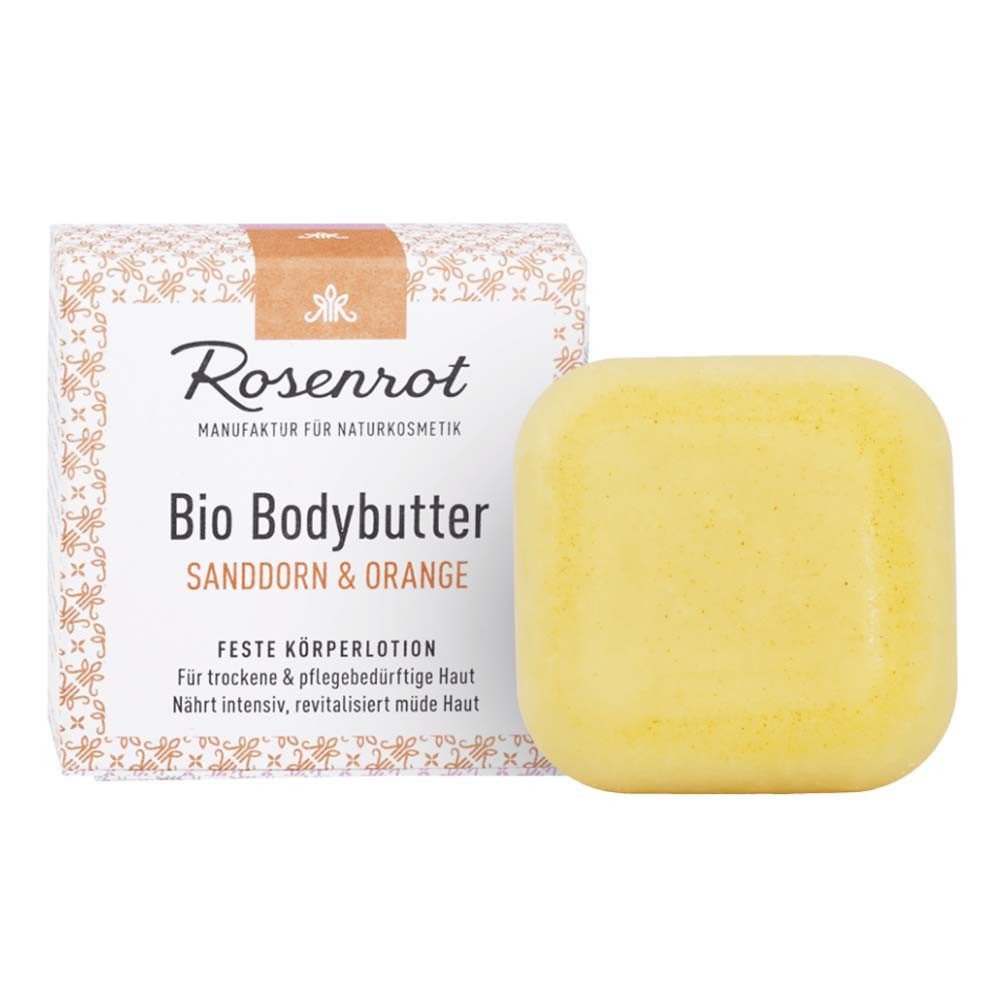 Rosenrot Körperbutter Feste Bodybutter - Sanddorn & Orange 70g