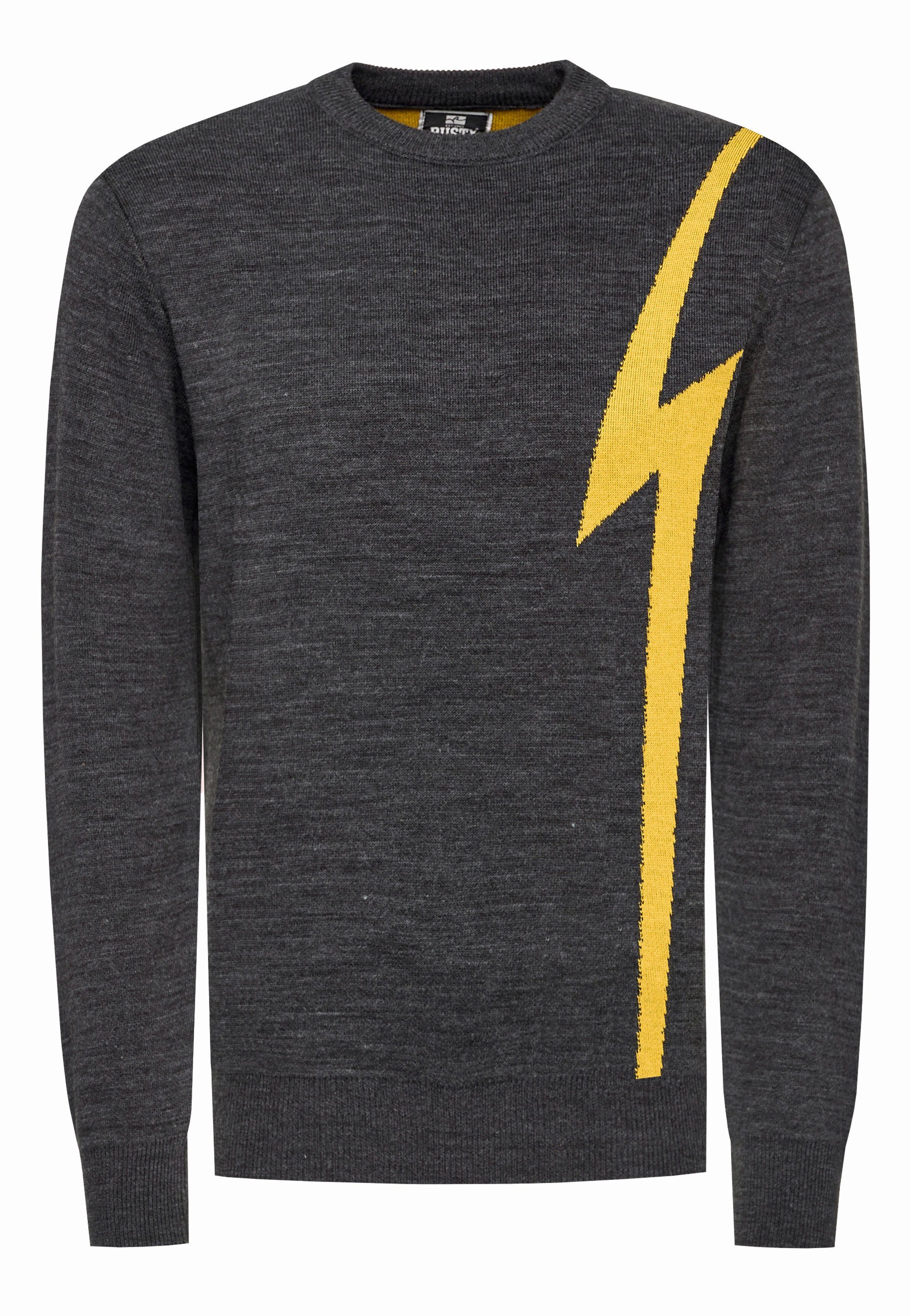 Rusty Neal Strickpullover mit Blitz-Design