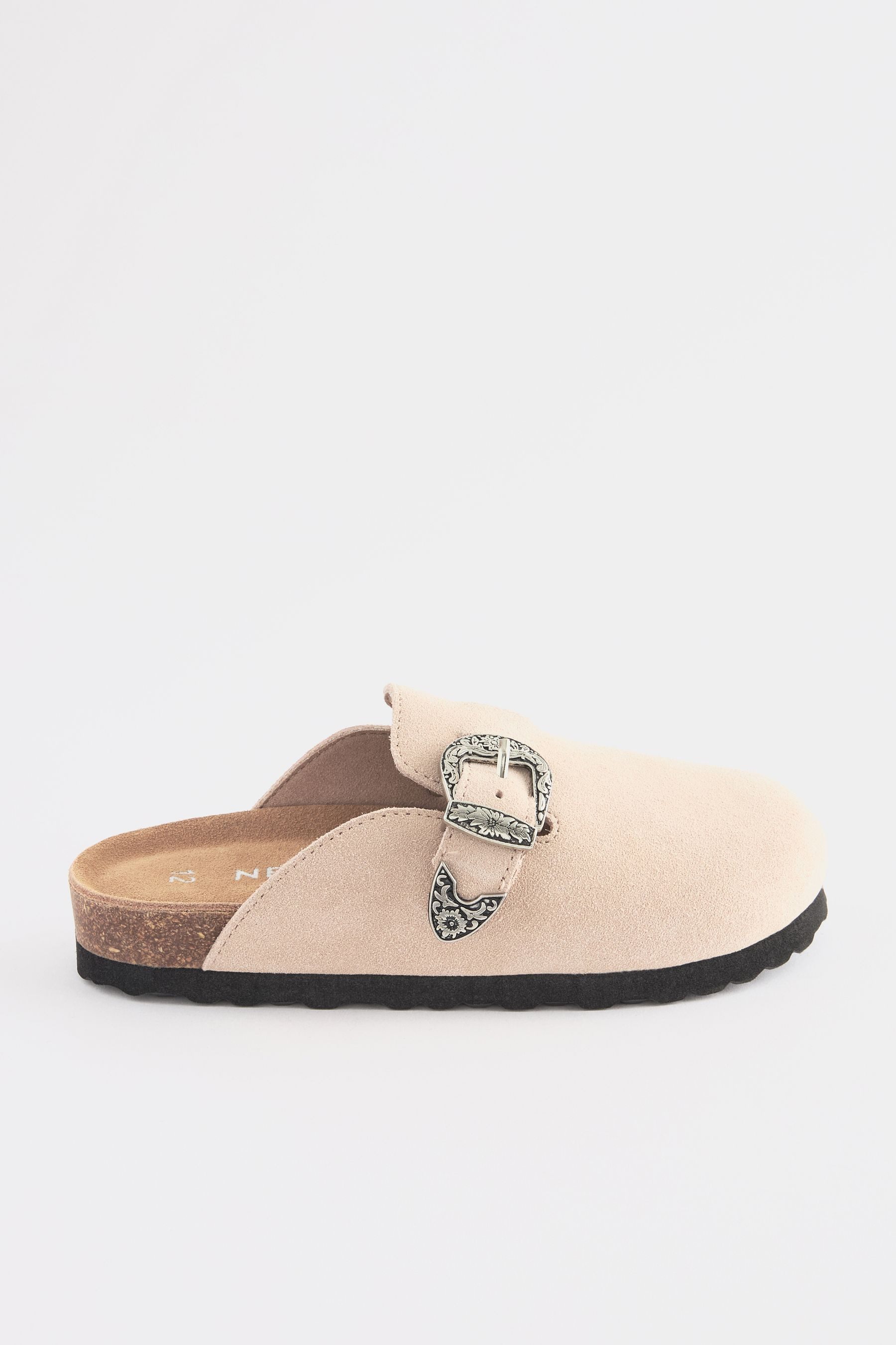 Clogs aus Veloursleder mit Schnalle im Westernstil Clog