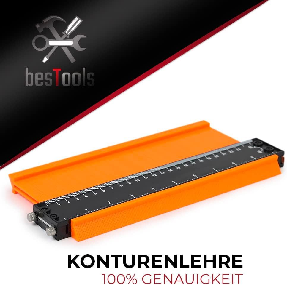 bestTools Konturenlehre Konturenlehre 25 cm mit Feststeller Profilabnehmer Set, Inkl. Tieflochmarker Formen präzise übertragen – Bild 3 von 5