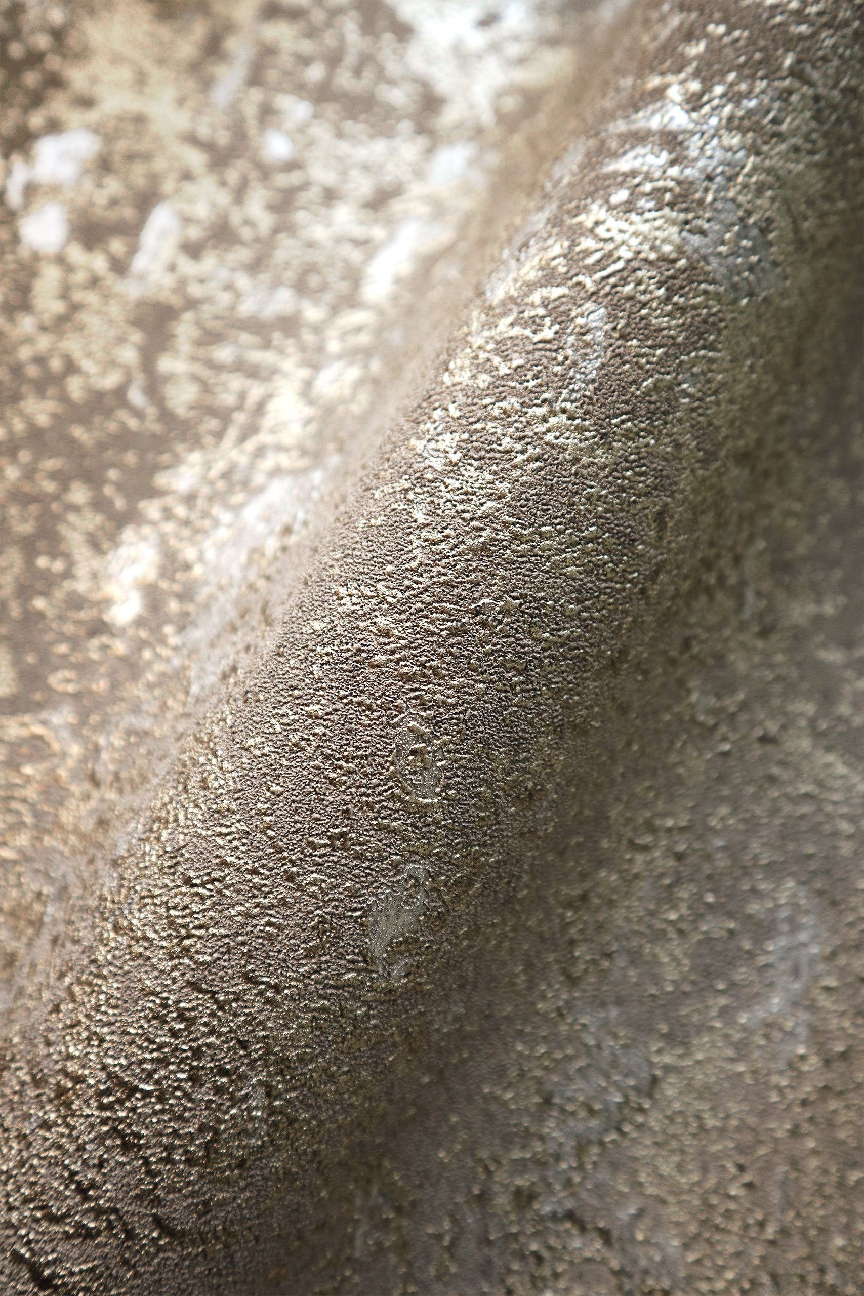 Newroom Vliestapete, Braun Tapete Uni Leicht Glänzend - Beton Gold Silber B günstig online kaufen