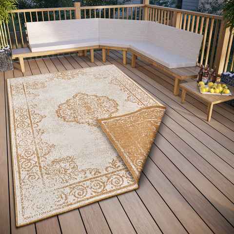 Teppich CEBU Wendeteppich, NORTHRUGS, rechteckig, Höhe: 5 mm, In-& Outdoor, Wetterfest, Balkon, Wohnzimmer, Wasserfest, Orientalisch