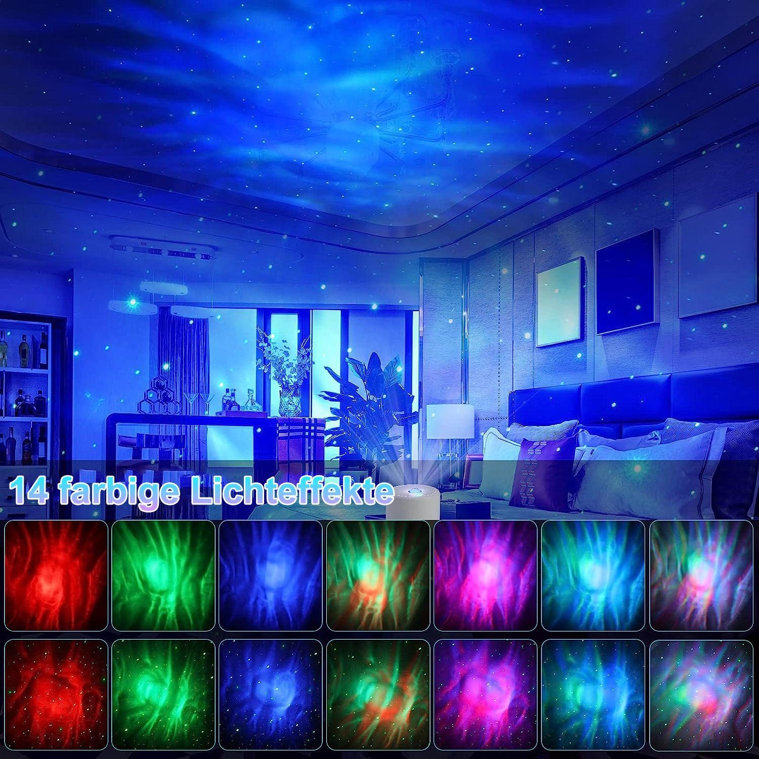 Rosnek LED Nachtlicht Aurora, Nachtlichtprojektor, Kinder RGB, für dimmbar, Party Schlafzimmer, Deko Fernbedienung, mit RGB