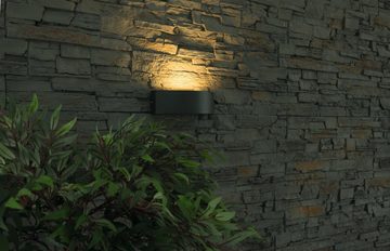 HEITRONIC Außen-Wandleuchte Hoja, ohne Leuchtmittel, Wandlampe, Außenlampe, Lichtaustritt oben und unten