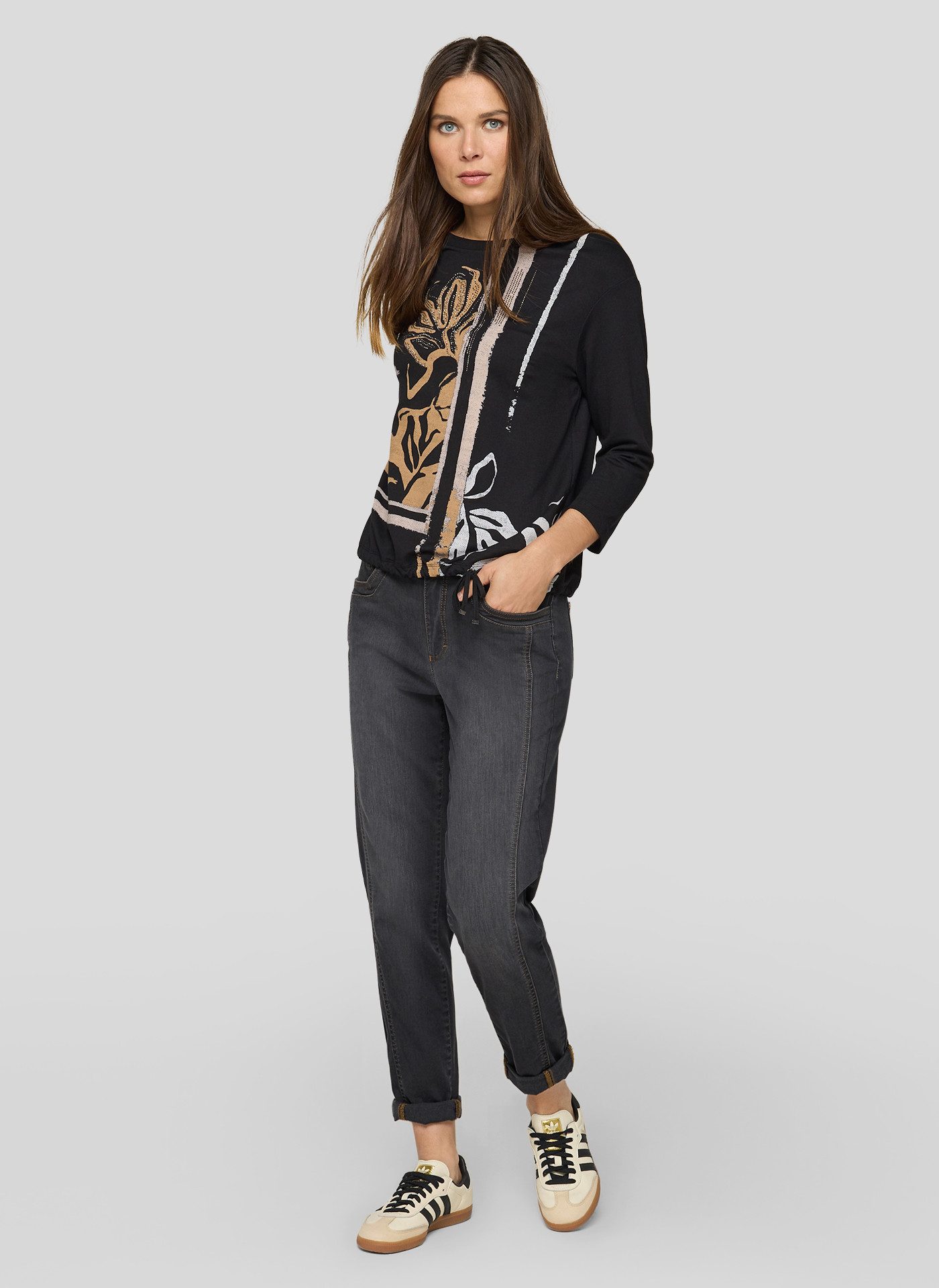 Rabe 3/4-Arm-Shirt mit Frontprint und Nieten – Bild 5 von 5