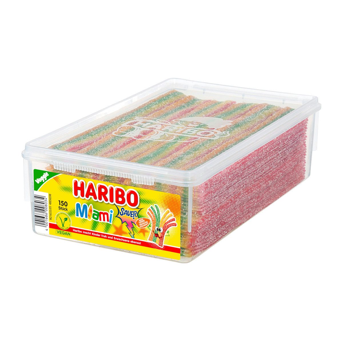 HARIBO Süßigkeit, Haribo Pasta Miami Sauer Fruchtgummi 150 Stück Packung 1125g