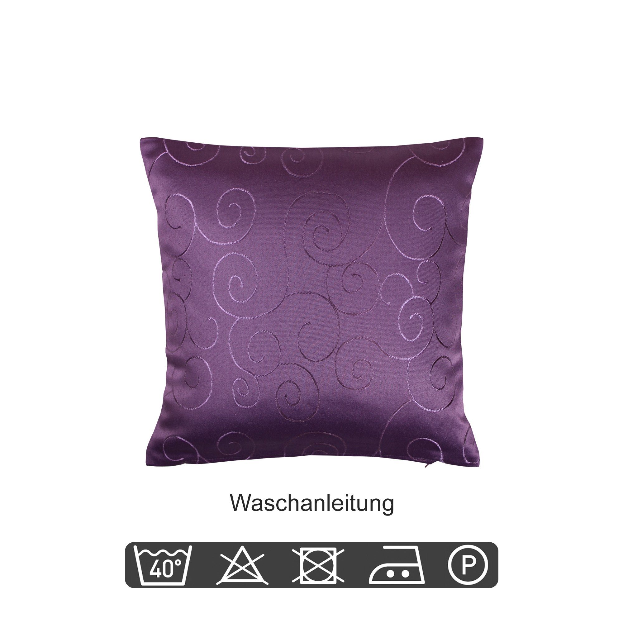 Haus und Deko Kissenbezug Kissenbezug Damast Circle Ornamente, (1 Stück) – Bild 3 von 5
