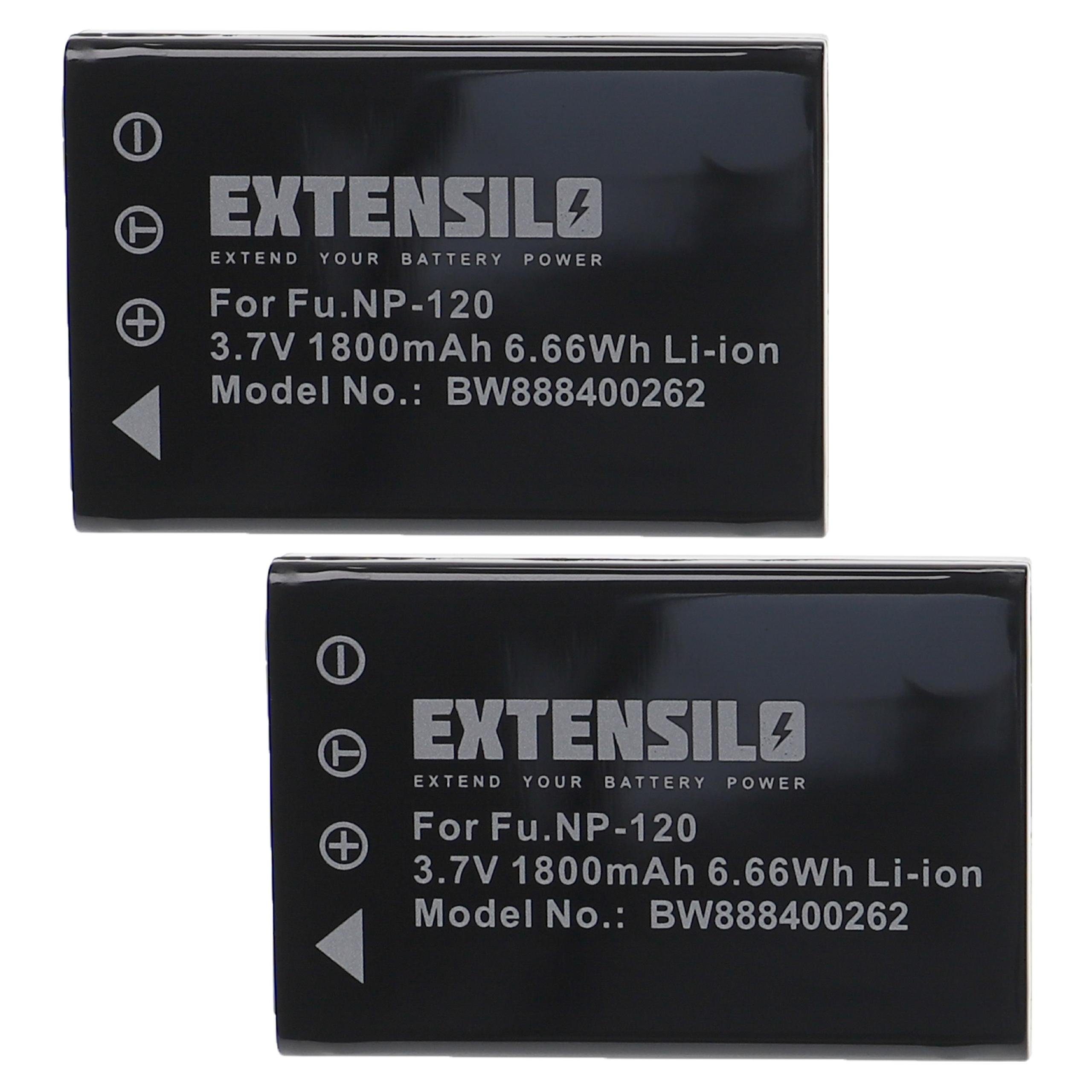 Extensilo passend für Fujifilm FinePix F10, F10 Zoom, F11, F11 Zoom, M603, M603 Zoom, 603 Kamera / Foto Digitalkamera (1800mAh, 3,7V, Li-Ion) Kamera-Akku 1800 mAh