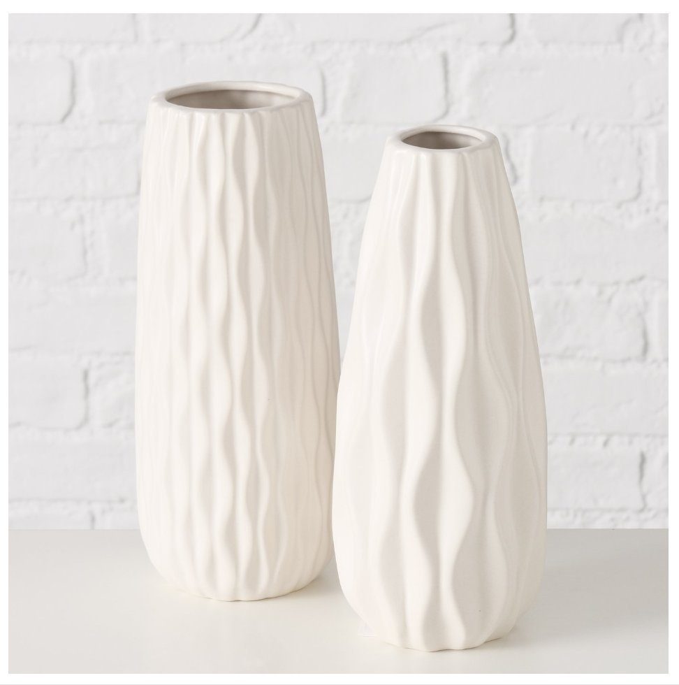 BOLTZE GRUPPE GmbH Tischvase Boltze, 2er-Set Vase Luana weiss