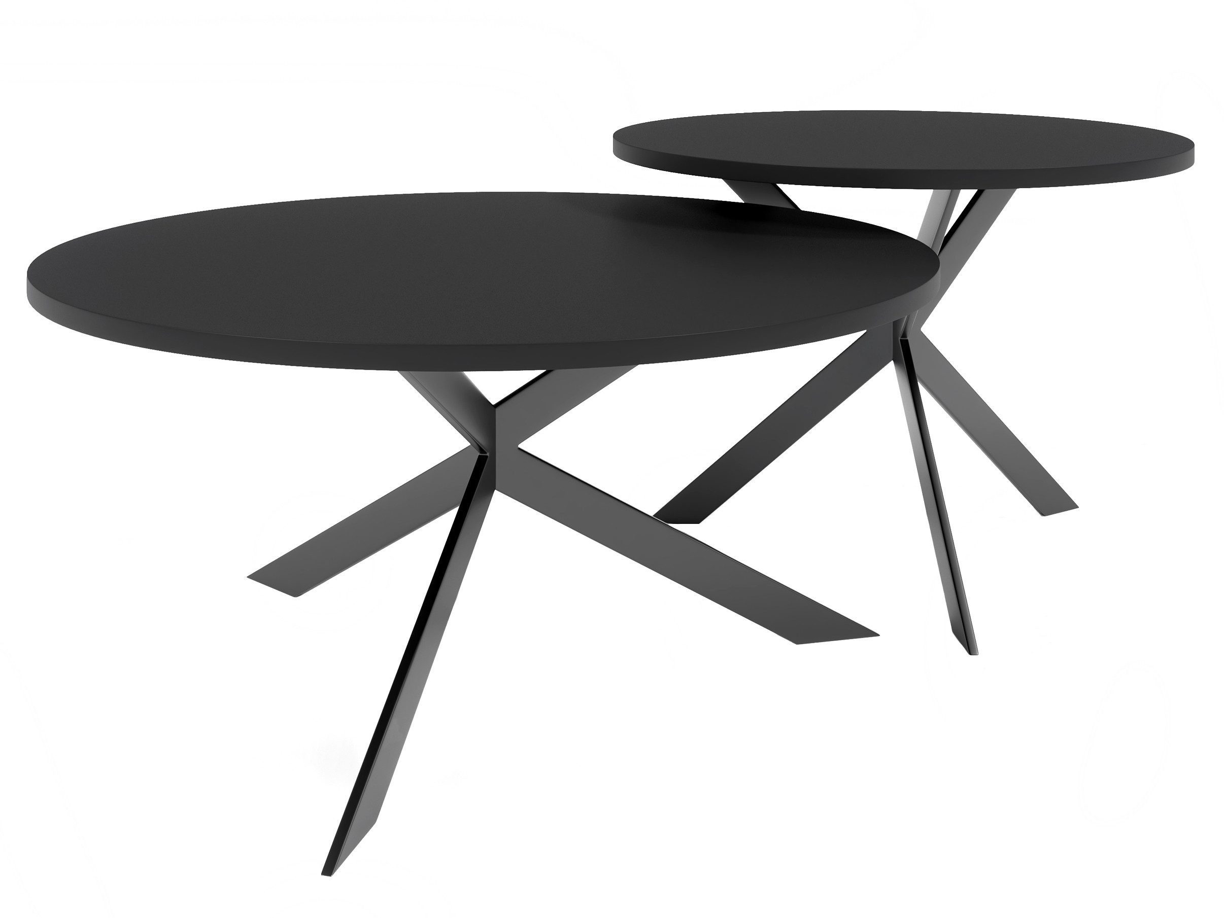 Beautysofa Couchtisch LIRA im Loft-Stil, rundes Tisch-Set aus Stahl (minimalistischer Wohnzimmertisch, zeitlose Tische für Wohnzimmer), moderner Couchtisch für Wohnzimmer