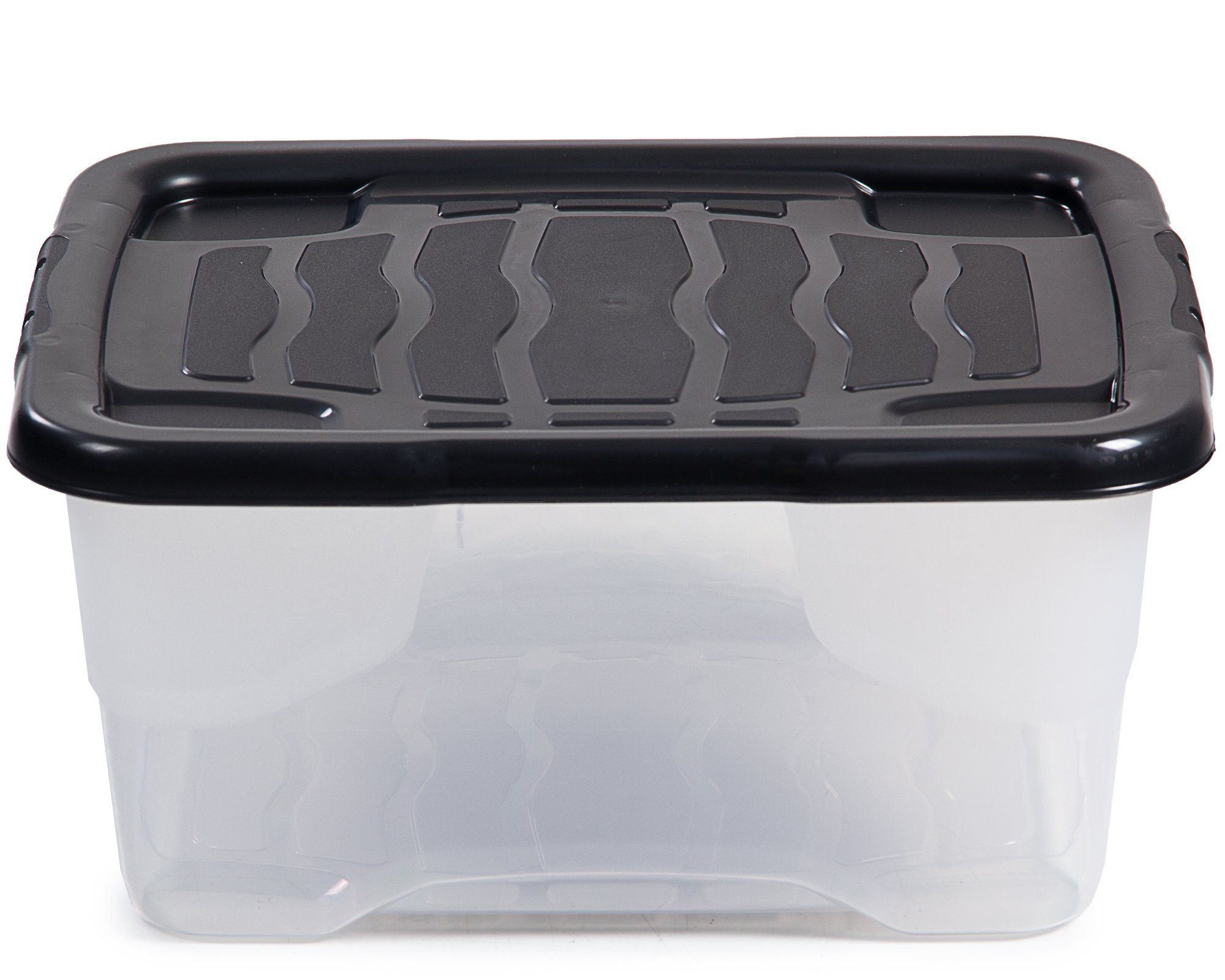 Strata Aufbewahrungsbox Aufbewahrungsbox Curve mit Deckel, 10 L, transparente Kunststoffbox, stapelbar, nestbar, Lagerbox 35x28x16cm, 10 liter