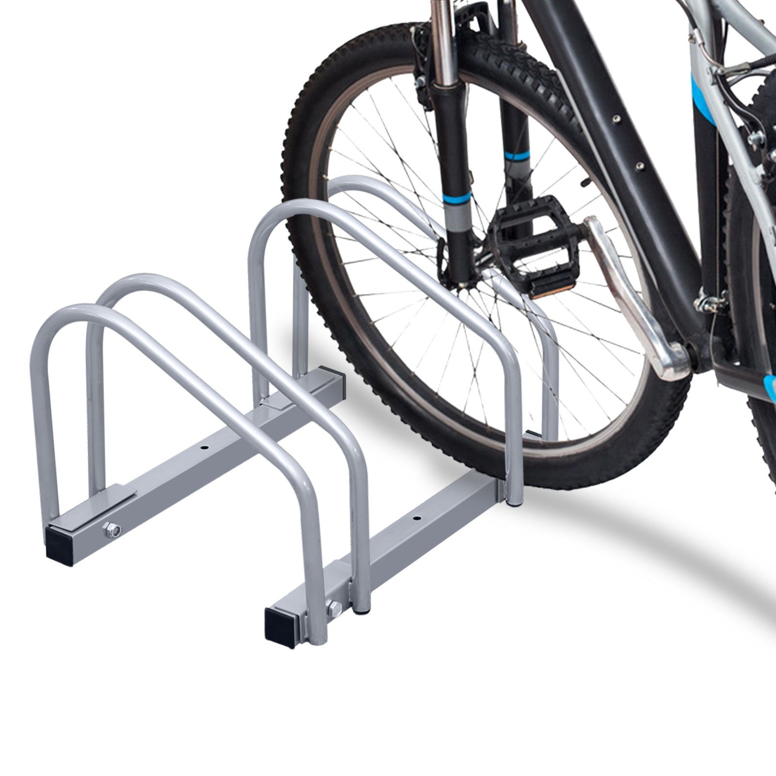 Lospitch Fahrradständer Radständer 2 Fach Aufstellständer Geeignet für den  Innen-Außeneinsatz