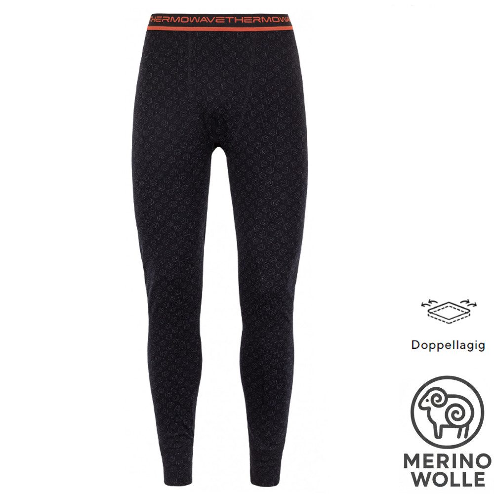 Termozeta Trainingstights Thermowave - Herren Merino dicke XTREME Pant Hose, black