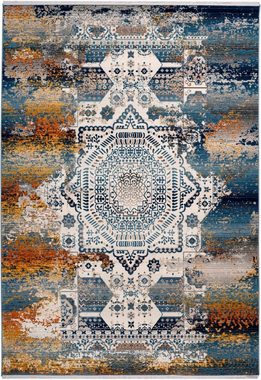 Teppich Alkan, Home affaire, rechteckig, Höhe: 5 mm, Kurzfor, Orient-Optik, Vintage, mit Fransen