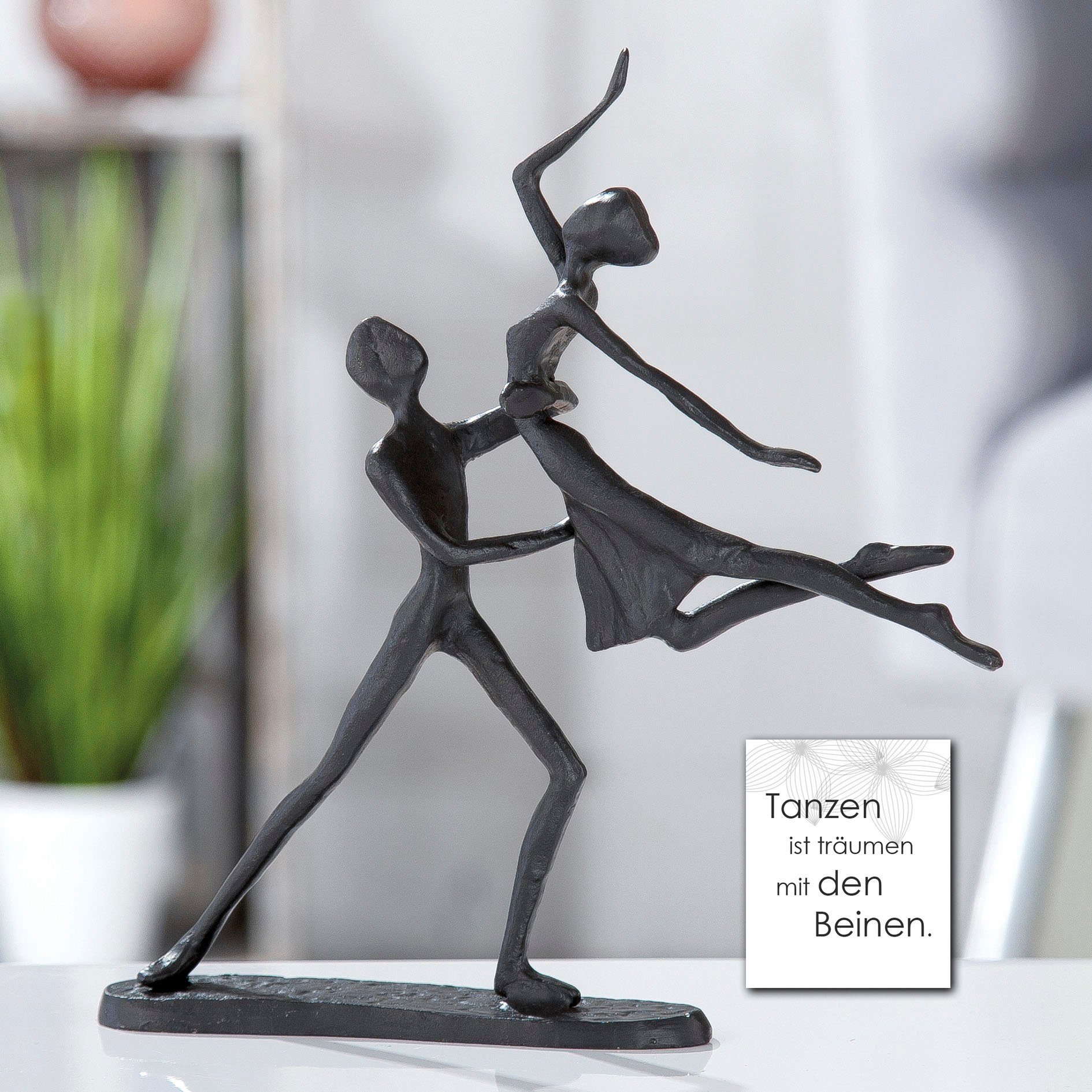 Casablanca by Gilde Dekofigur Design Skulptur cm, Höhe aus braun Dekoobjekt, 17,5 Metall, (1 Tanzpaar, St), Wohnzimmer